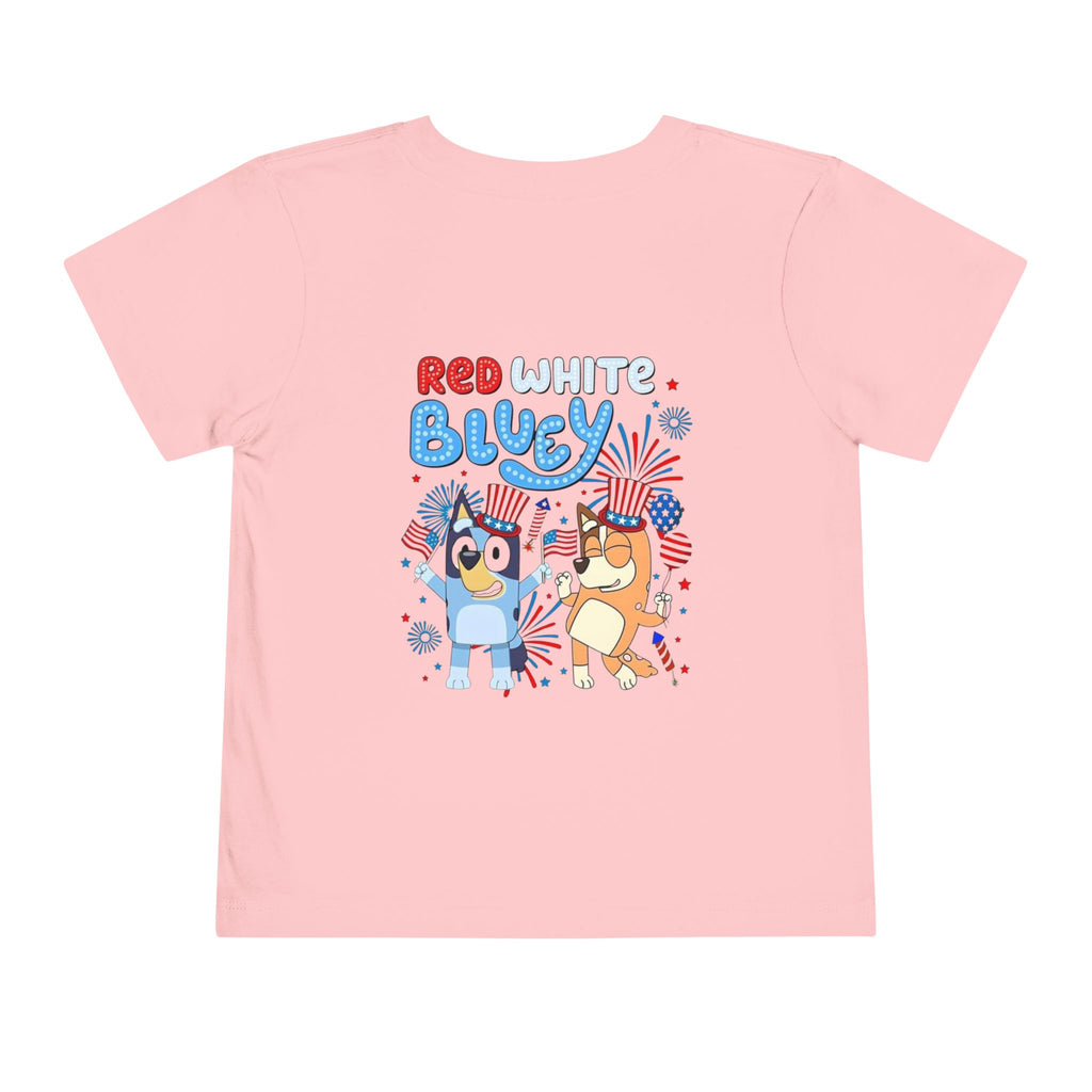 Toddler Tee — "Red White Bluey" 4th of July Kids Shirt