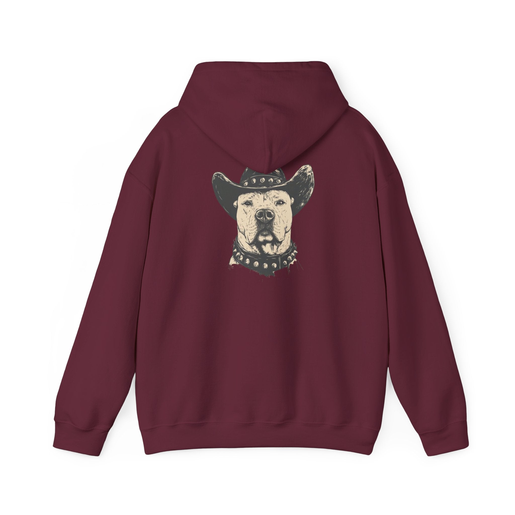 Cowboy Dog Hoodie — Western Pitbull Graphic Hooded Sweatshirt