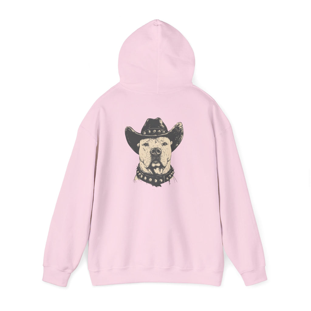 Cowboy Dog Hoodie — Western Pitbull Graphic Hooded Sweatshirt