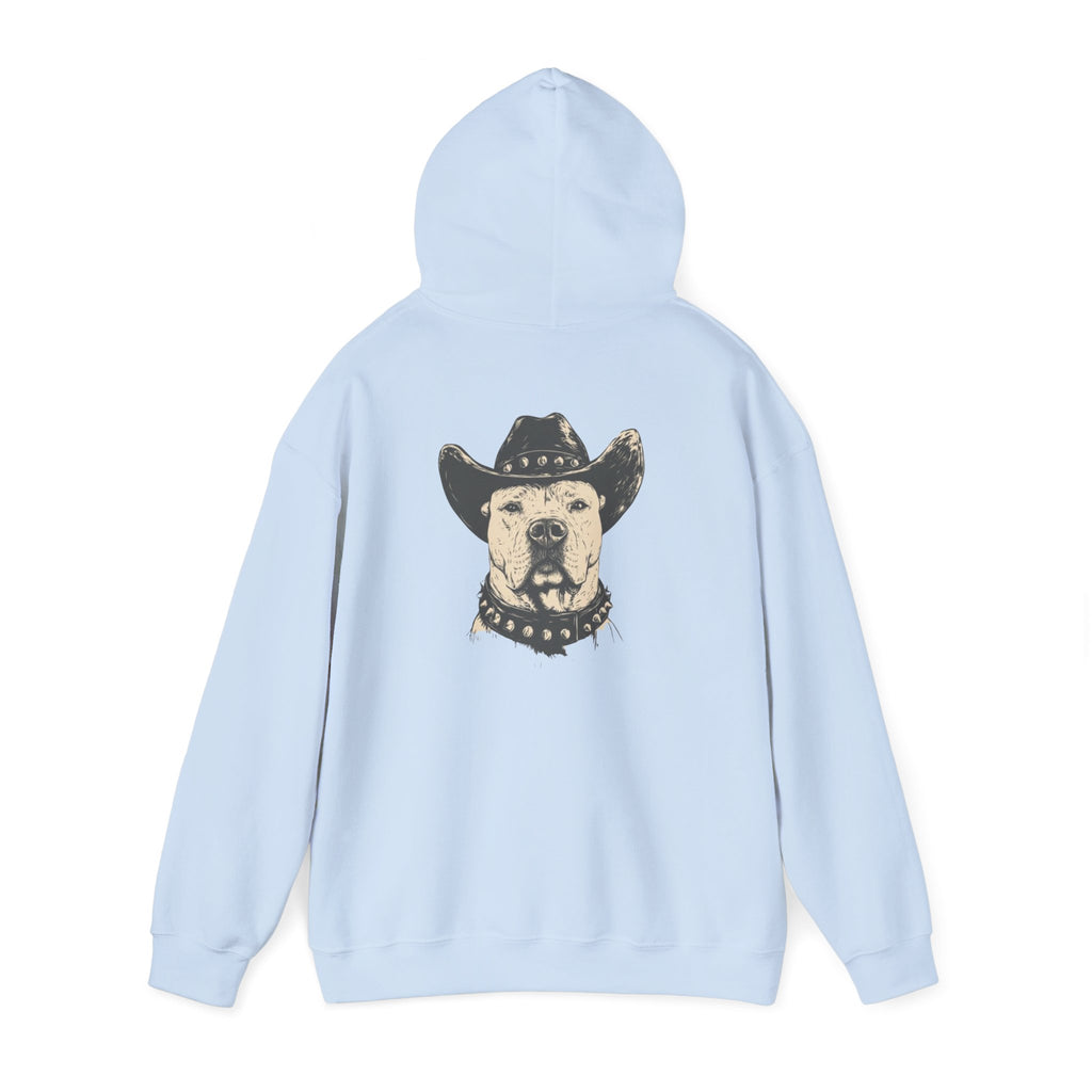Cowboy Dog Hoodie — Western Pitbull Graphic Hooded Sweatshirt