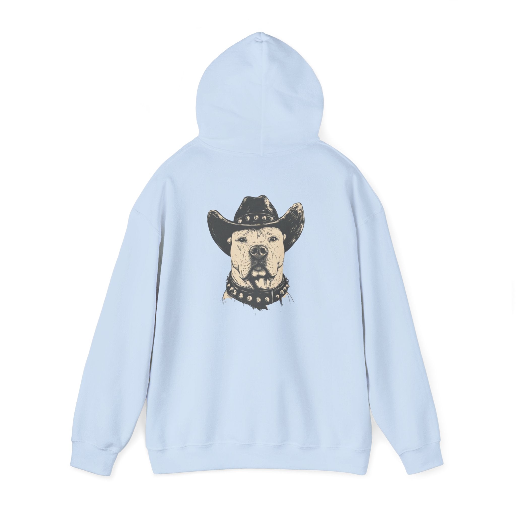 Cowboy Dog Hoodie — Western Pitbull Graphic Hooded Sweatshirt