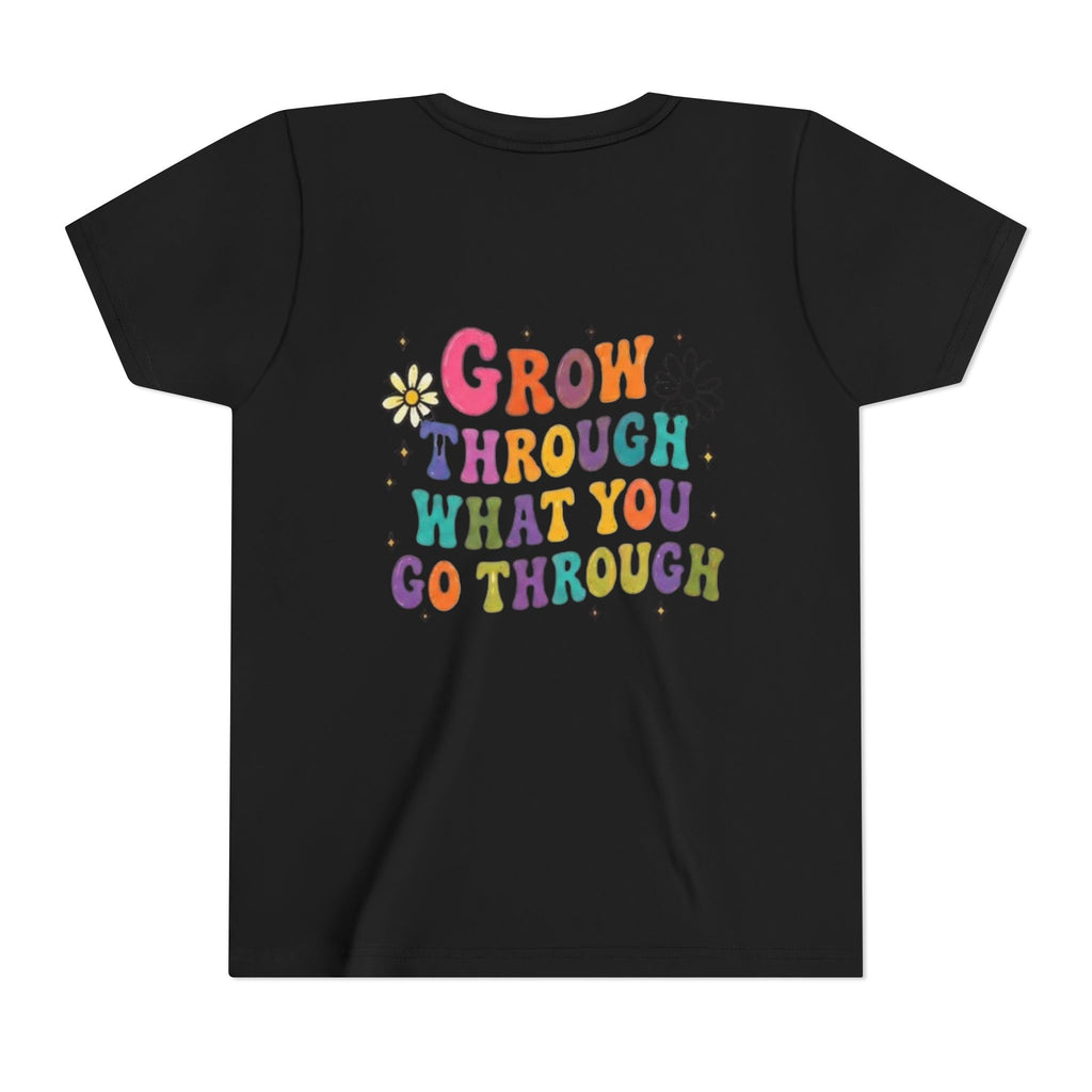 Youth Tee — "Grow Through What You Go Through" Colorful Positive Kids T‑Shirt