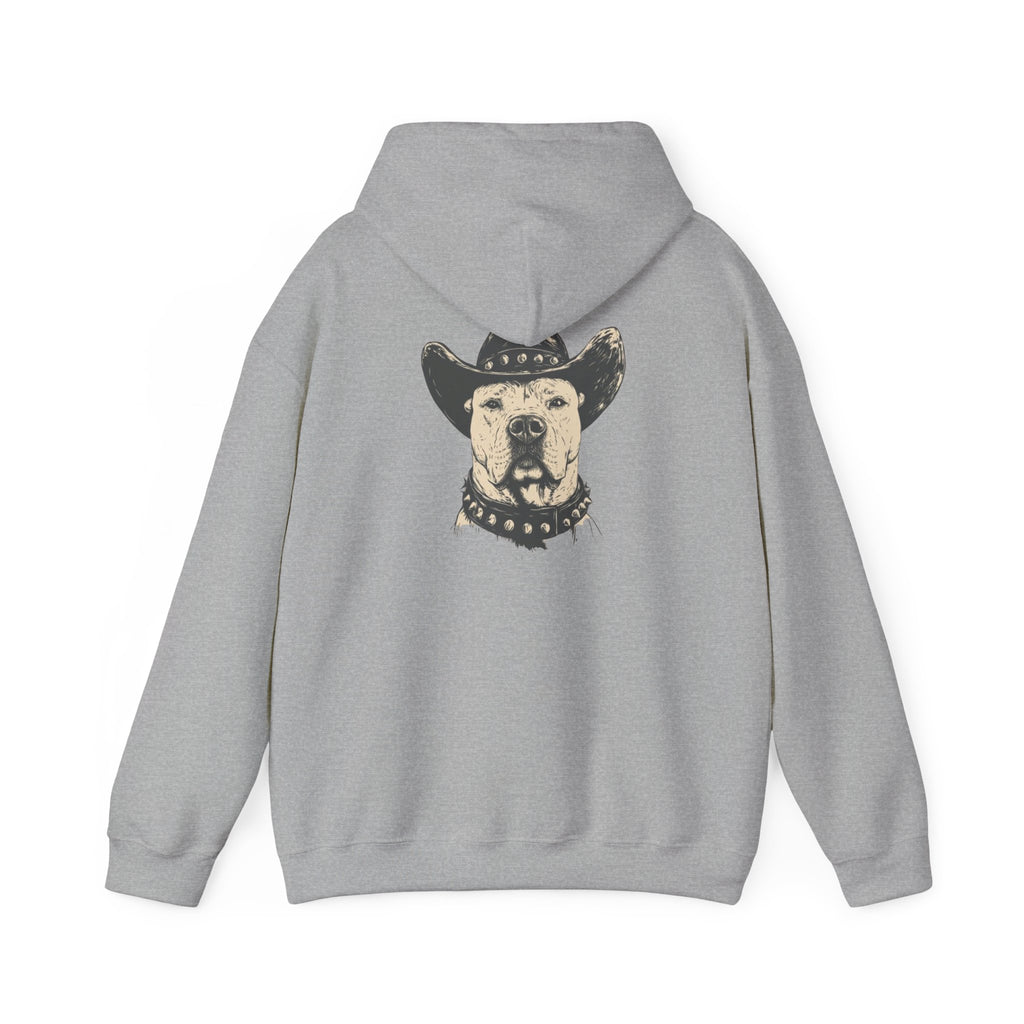 Cowboy Dog Hoodie — Western Pitbull Graphic Hooded Sweatshirt