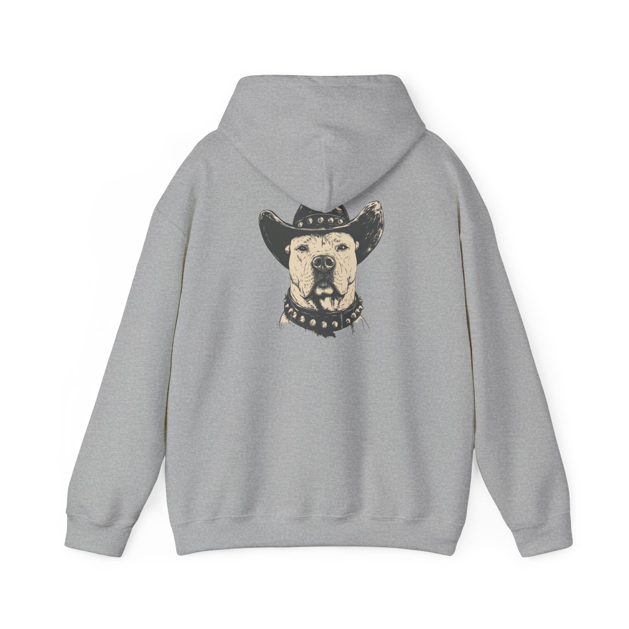 Cowboy Dog Hoodie — Western Pitbull Graphic Hooded Sweatshirt