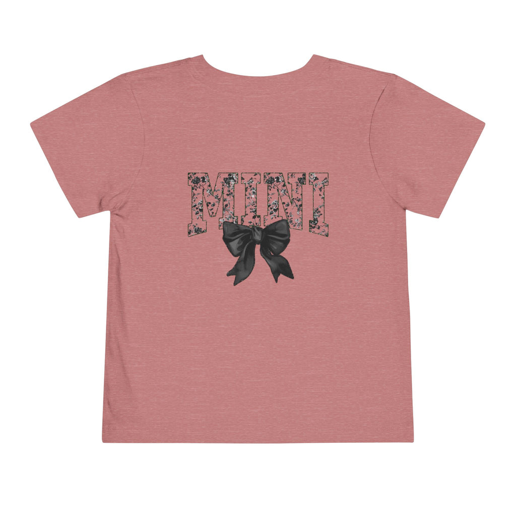 Mini Floral Bow Toddler Tee — "Mini" Graphic Kids Shirt