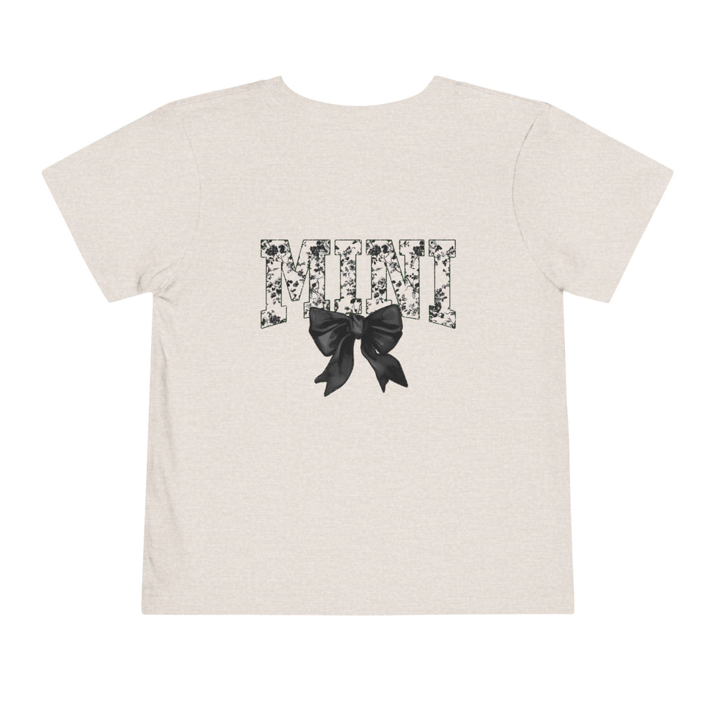 Mini Floral Bow Toddler Tee — "Mini" Graphic Kids Shirt