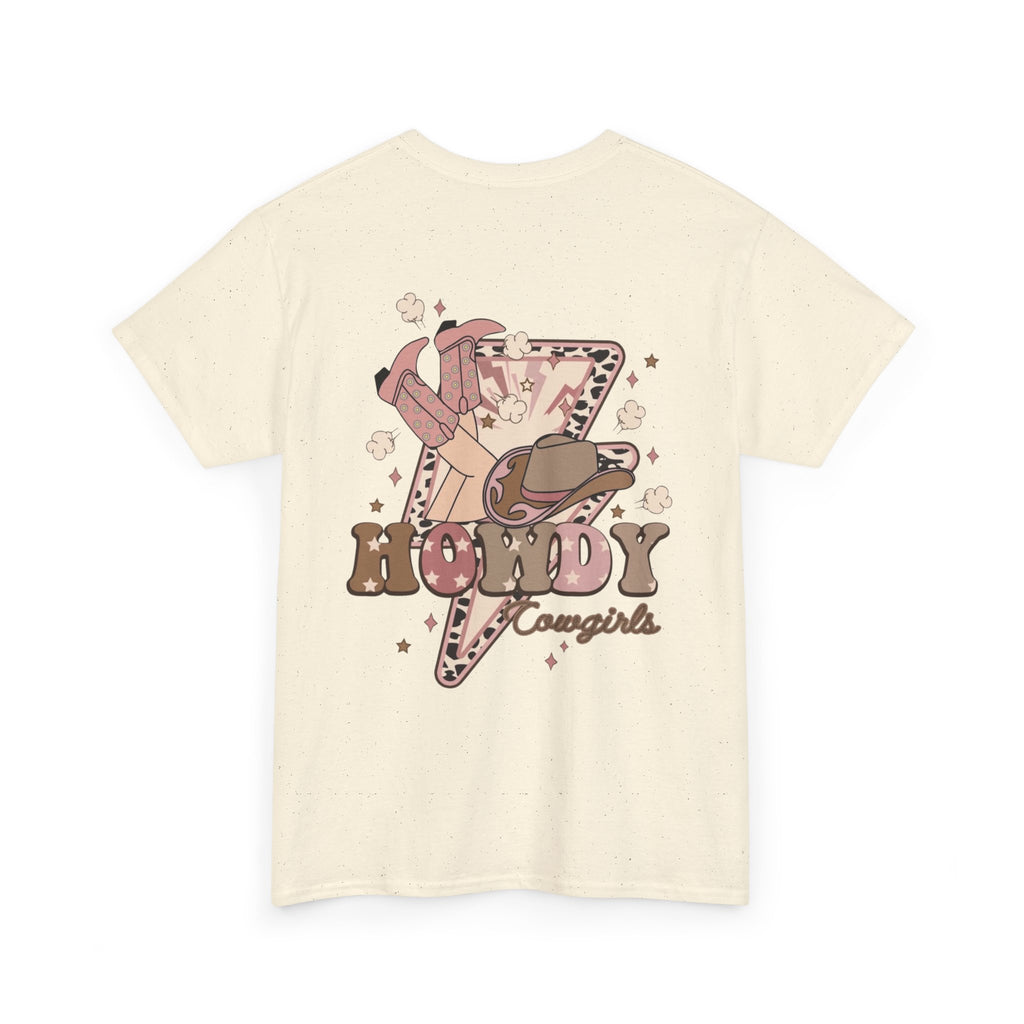 Howdy Cowgirl T-Shirt — Retro Western Lightning Cowgirl Graphic Tee