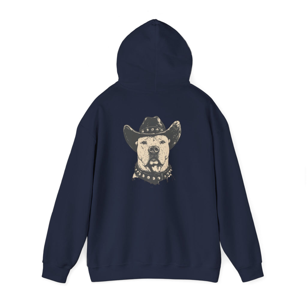 Cowboy Dog Hoodie — Western Pitbull Graphic Hooded Sweatshirt