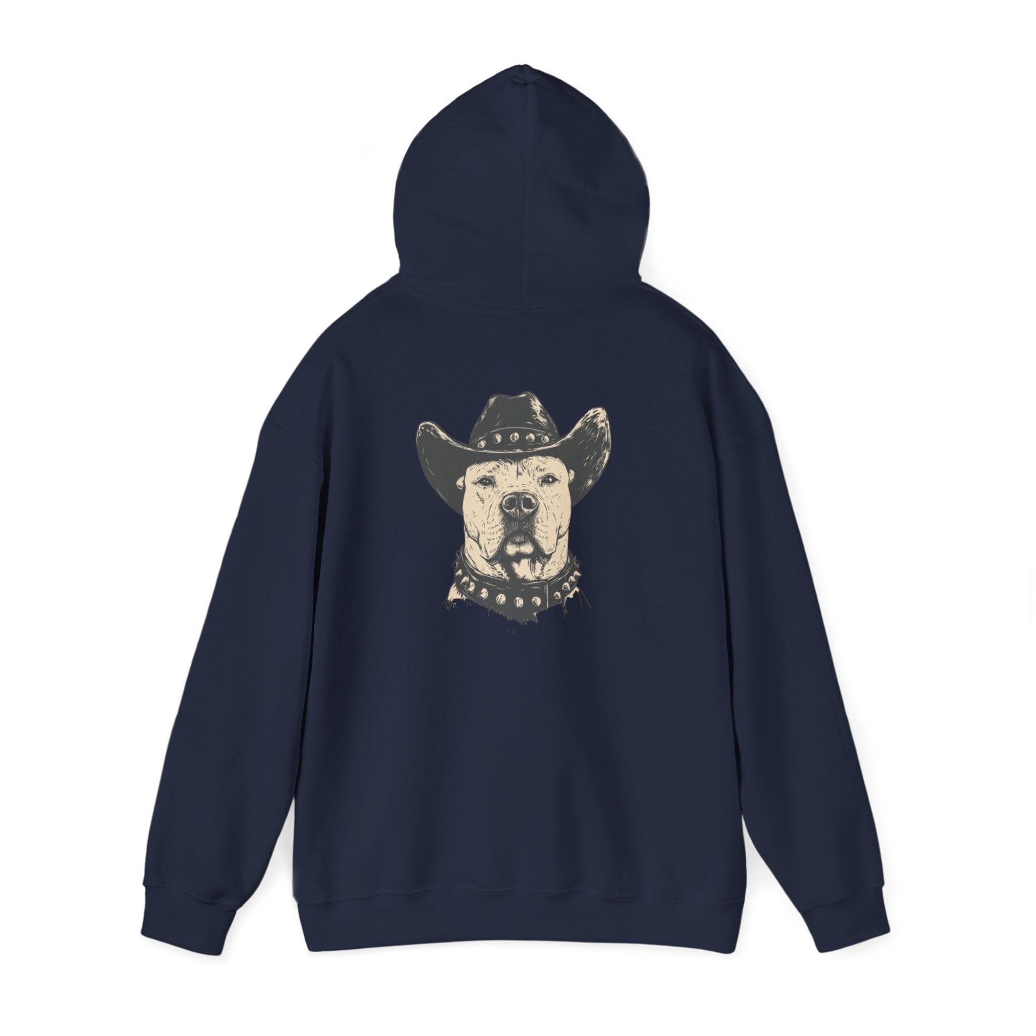 Cowboy Dog Hoodie — Western Pitbull Graphic Hooded Sweatshirt