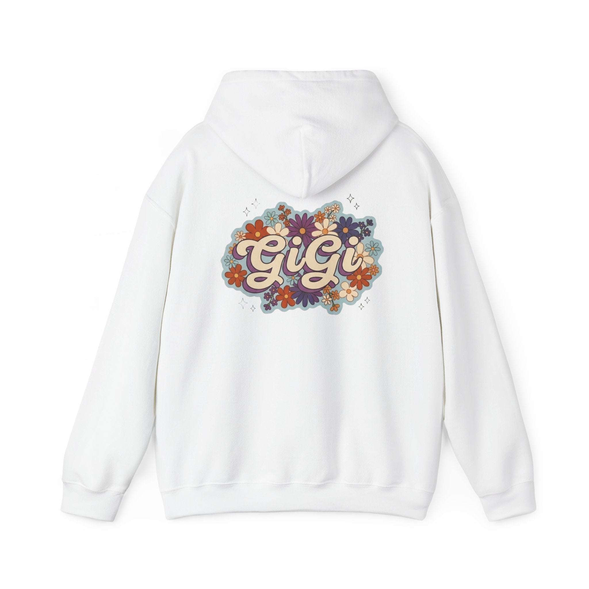 Gigi Floral Retro Hoodie — Vintage Script Flower Design