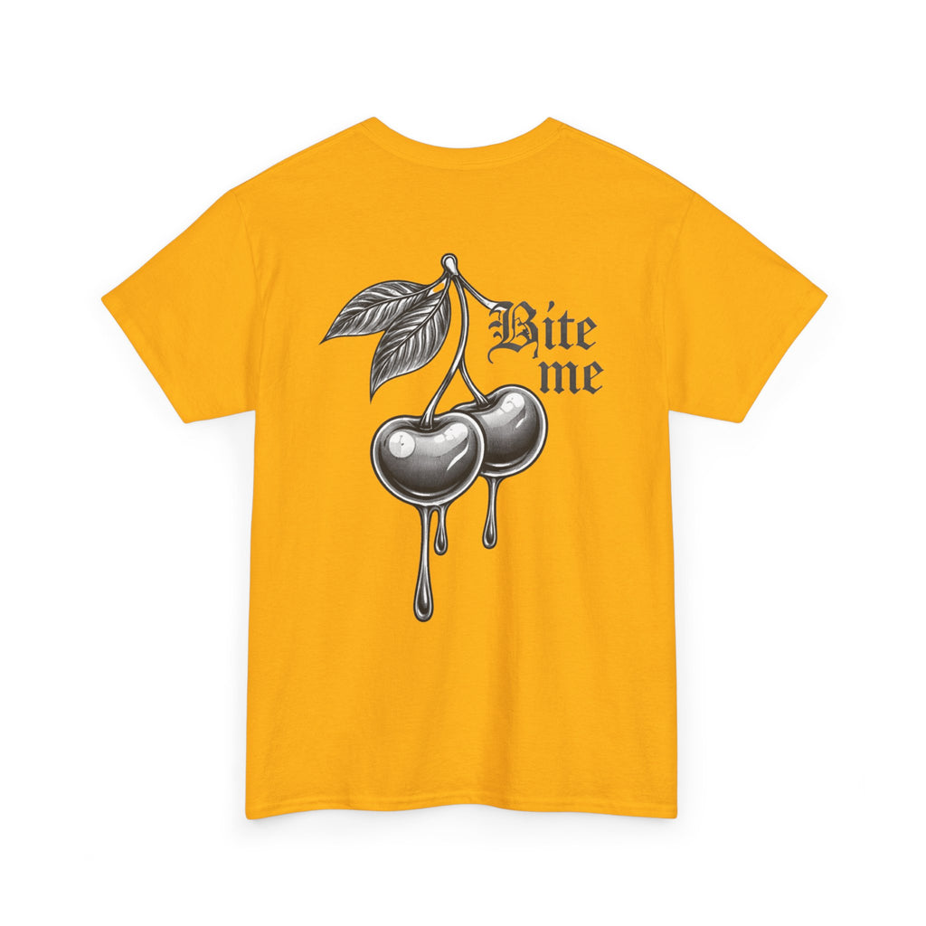 Bite Me Cherry Tee — Dripping Cherry Graphic T-Shirt