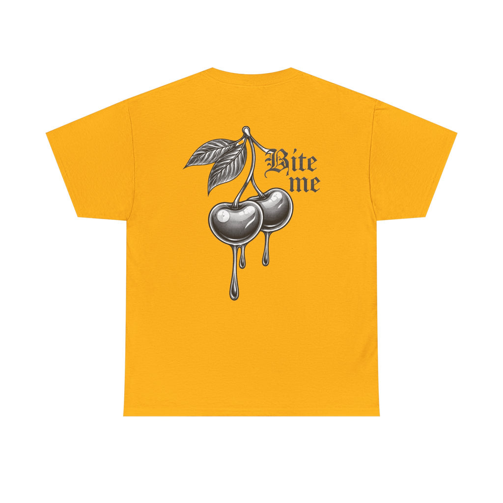 Bite Me Cherry Tee — Dripping Cherry Graphic T-Shirt