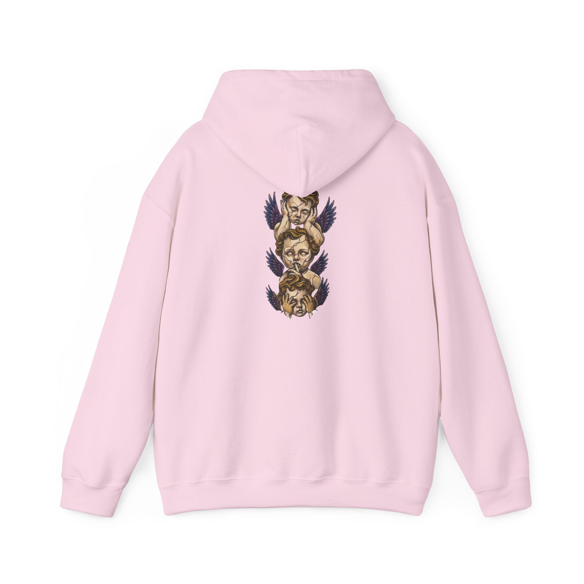 Cherub Faces Hoodie — Vintage Stacked Graphic Pullover