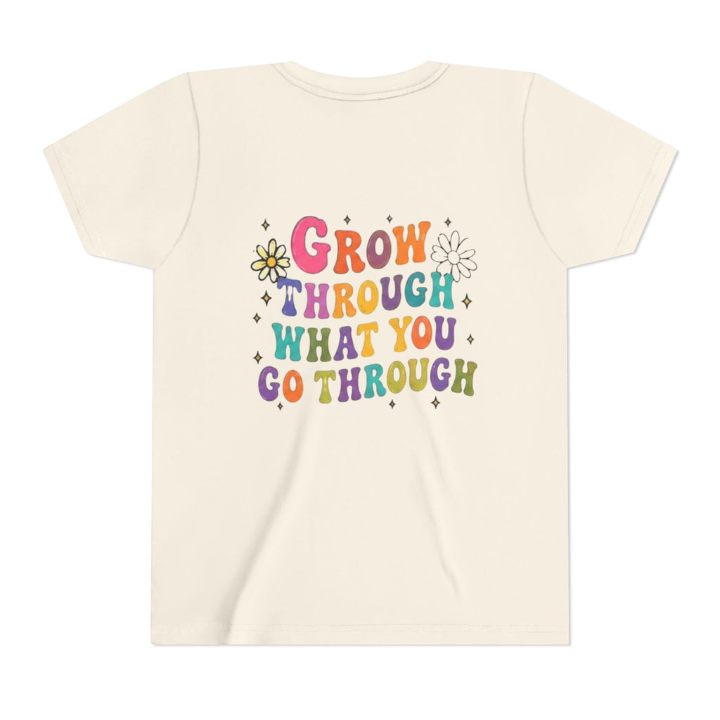 Youth Tee — "Grow Through What You Go Through" Colorful Positive Kids T‑Shirt