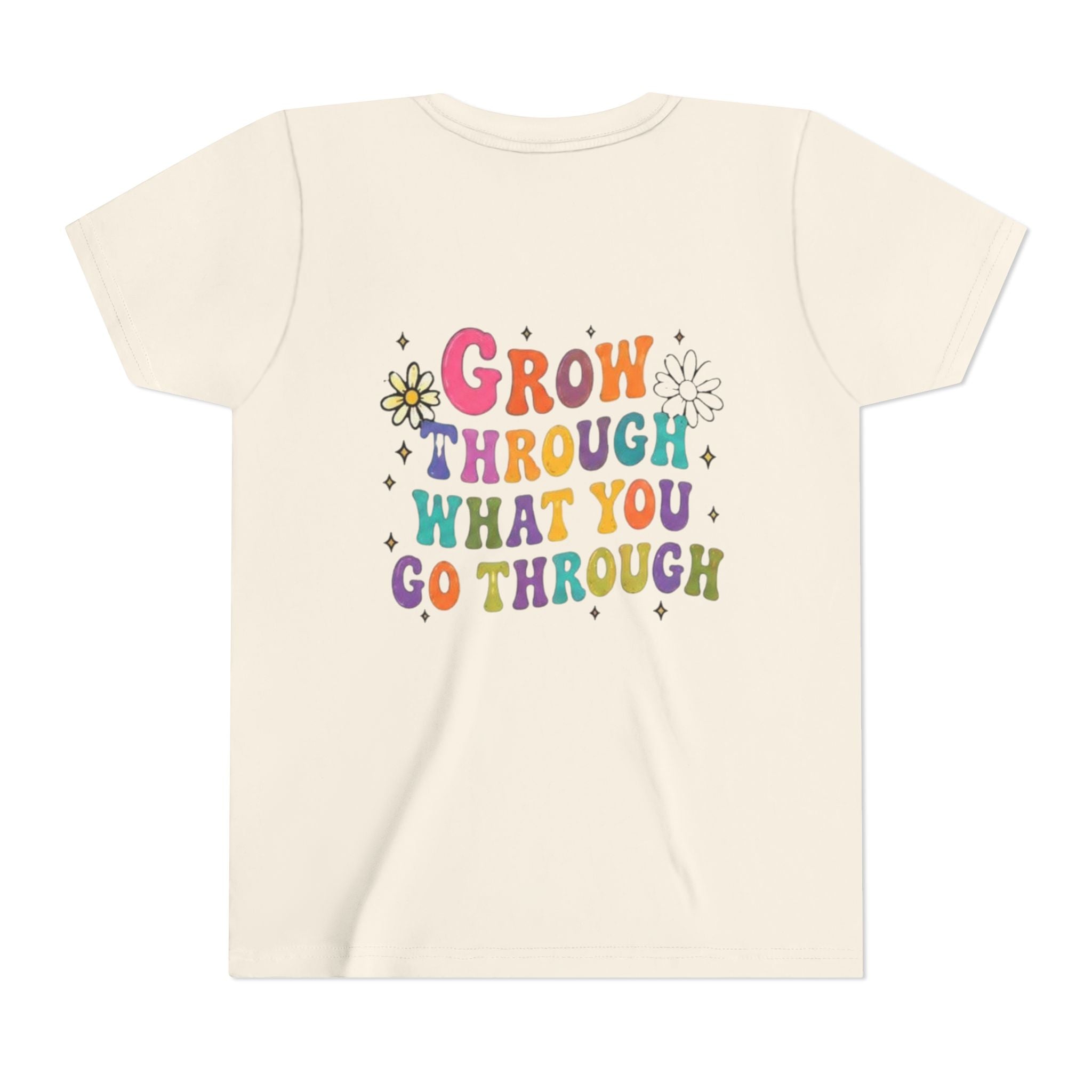 Youth Tee — "Grow Through What You Go Through" Colorful Positive Kids T‑Shirt