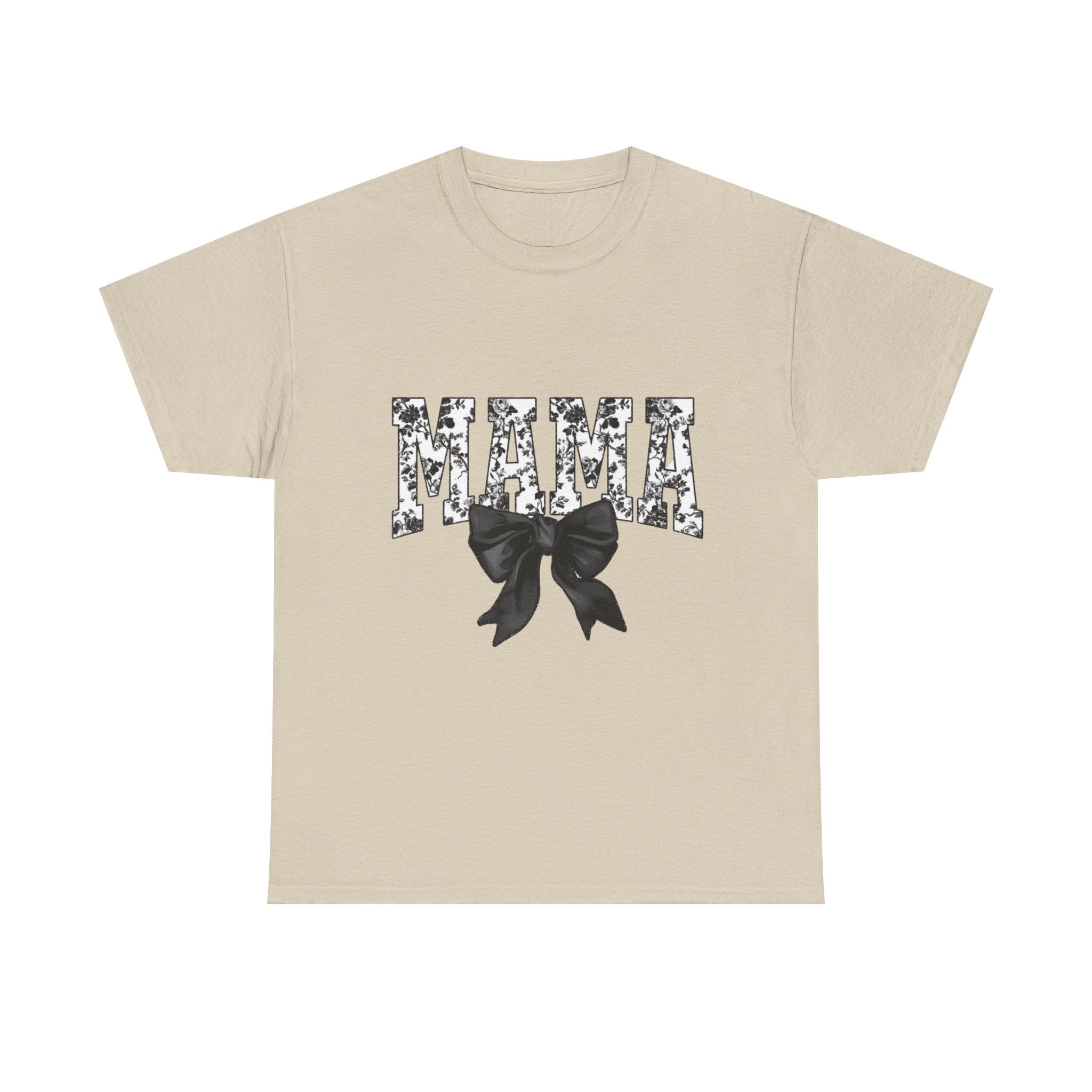 Mama Floral Bow T-Shirt — Floral 'MAMA' Graphic Tee for Moms