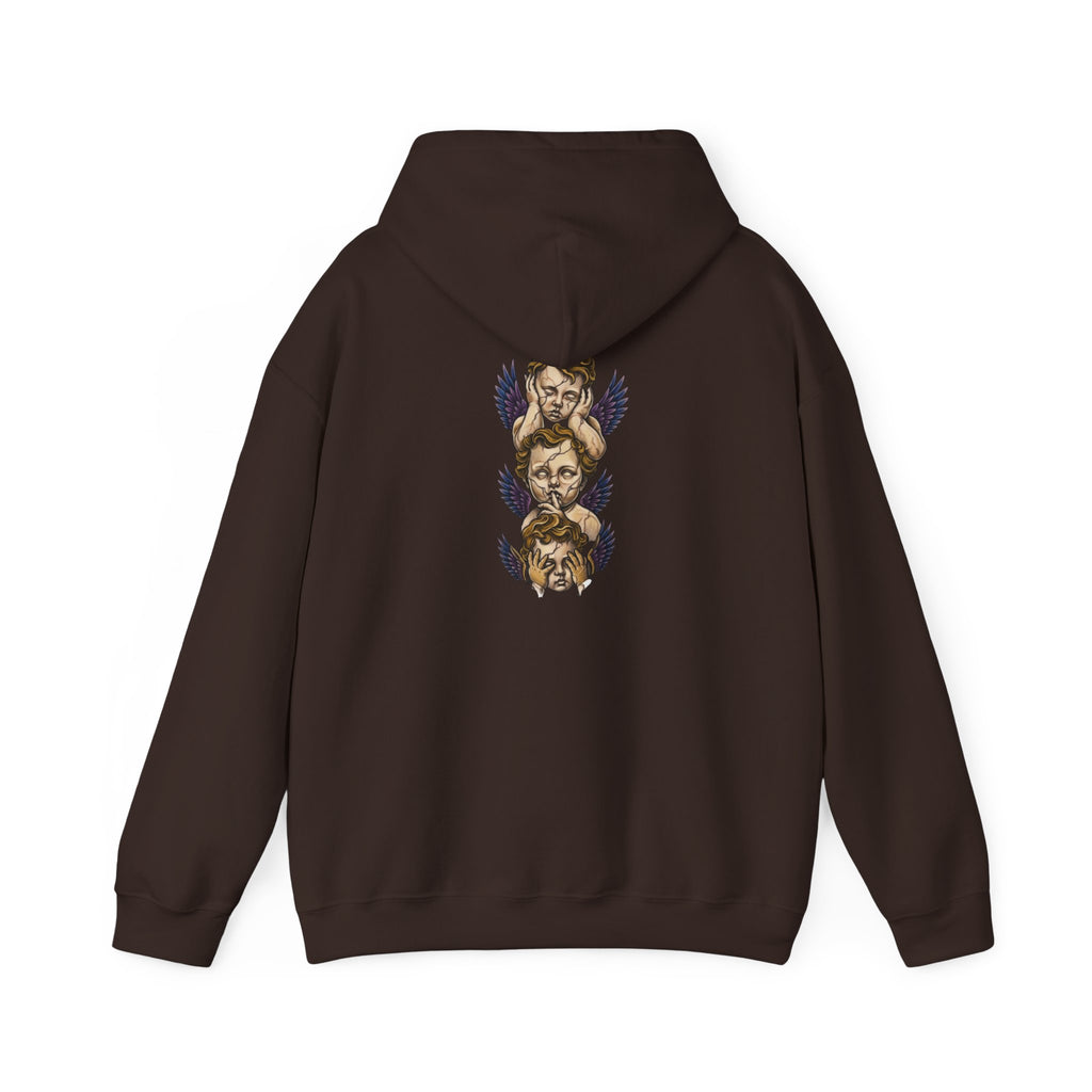 Cherub Faces Hoodie — Vintage Stacked Graphic Pullover