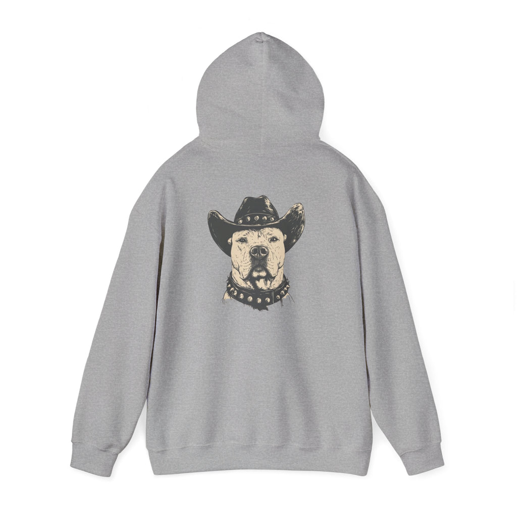 Cowboy Dog Hoodie — Western Pitbull Graphic Hooded Sweatshirt