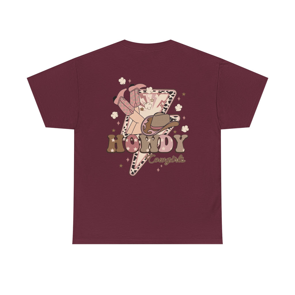 Howdy Cowgirl T-Shirt — Retro Western Lightning Cowgirl Graphic Tee