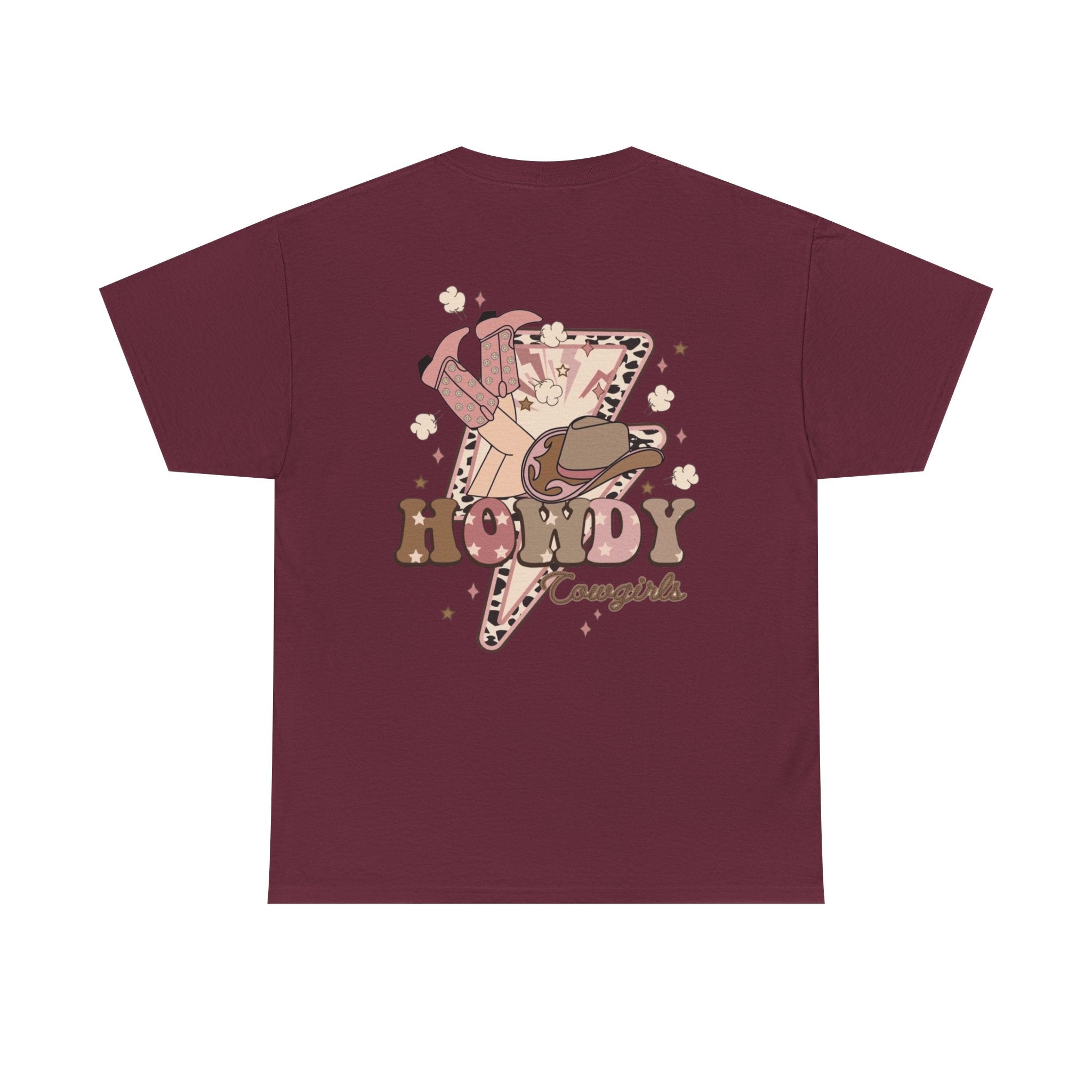 Howdy Cowgirl T-Shirt — Retro Western Lightning Cowgirl Graphic Tee
