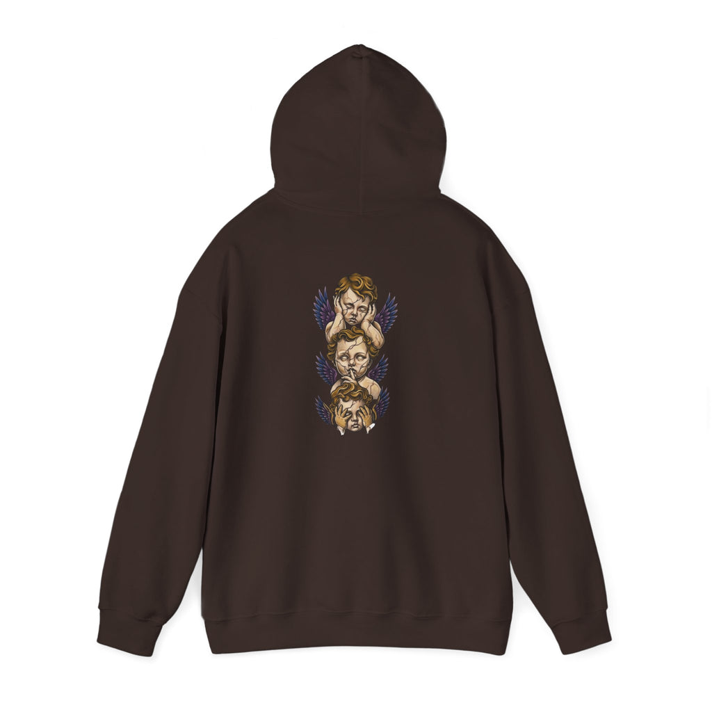 Cherub Faces Hoodie — Vintage Stacked Graphic Pullover