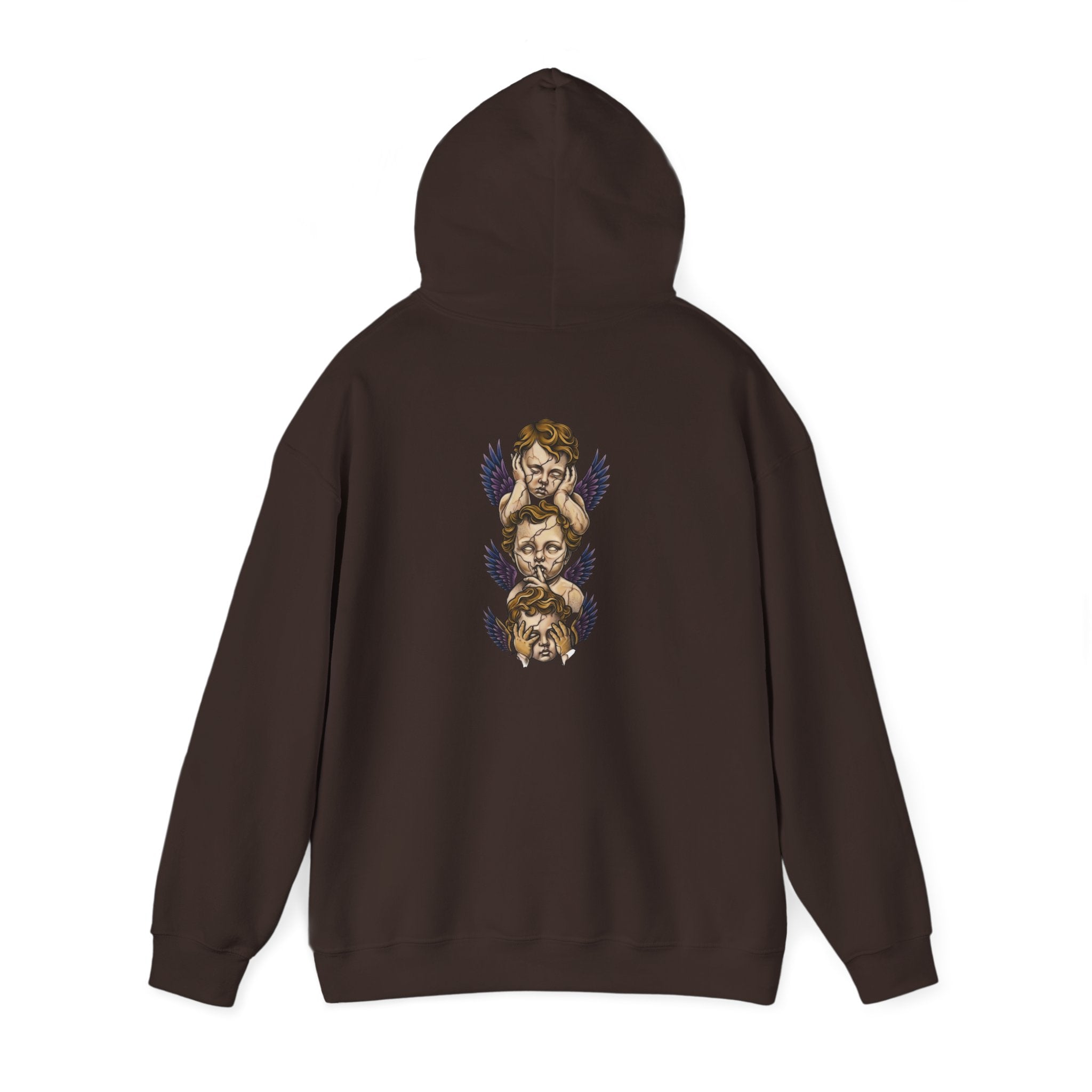 Cherub Faces Hoodie — Vintage Stacked Graphic Pullover
