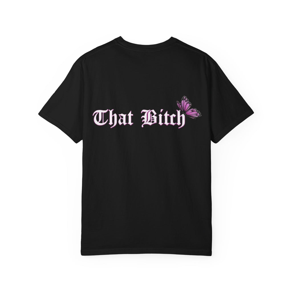 That Lucky Butterfly T-Shirt - Retro Gothic Script Graphic Tee