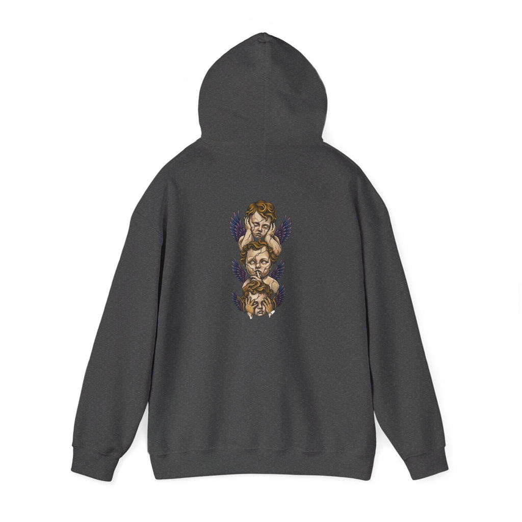 Cherub Faces Hoodie — Vintage Stacked Graphic Pullover