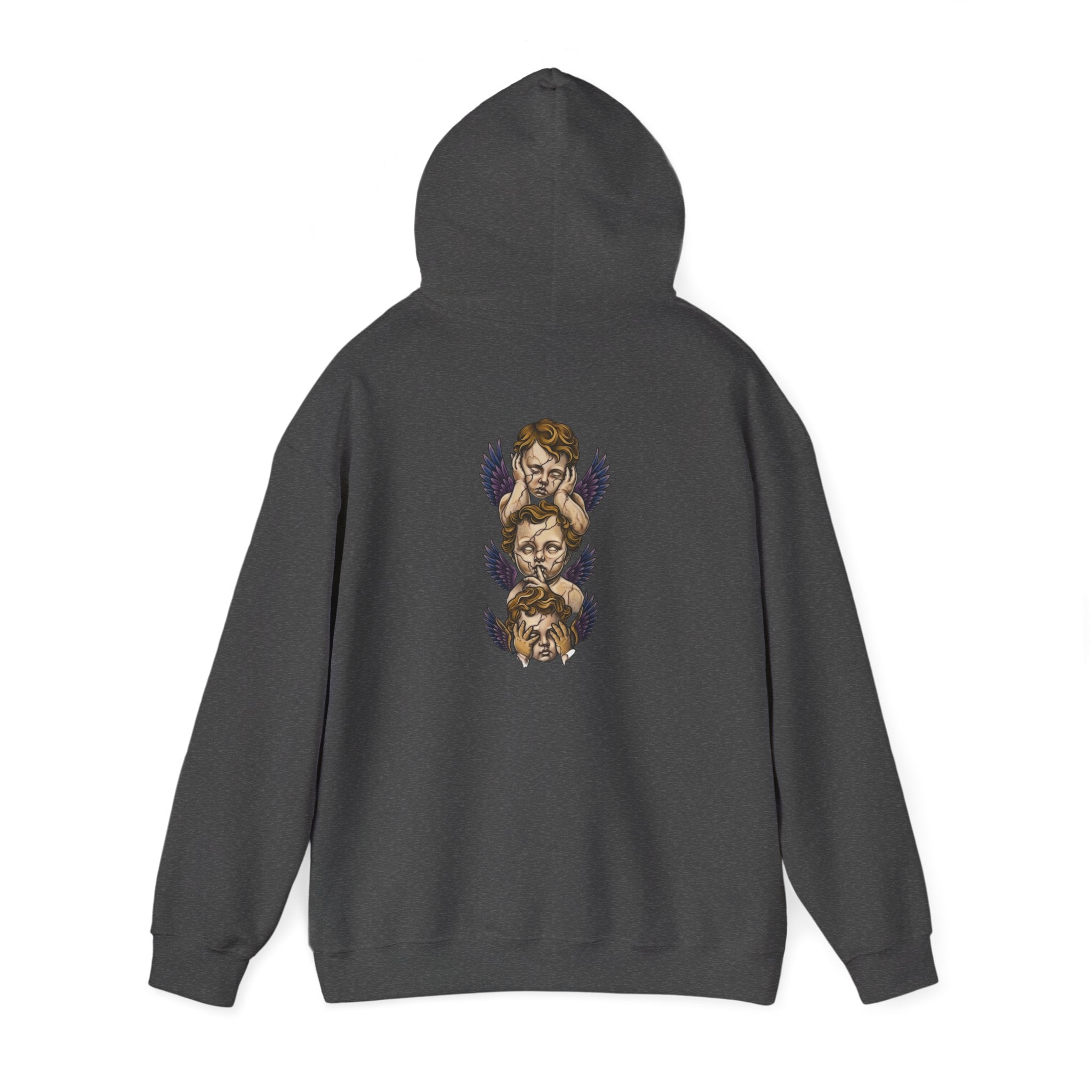 Cherub Faces Hoodie — Vintage Stacked Graphic Pullover