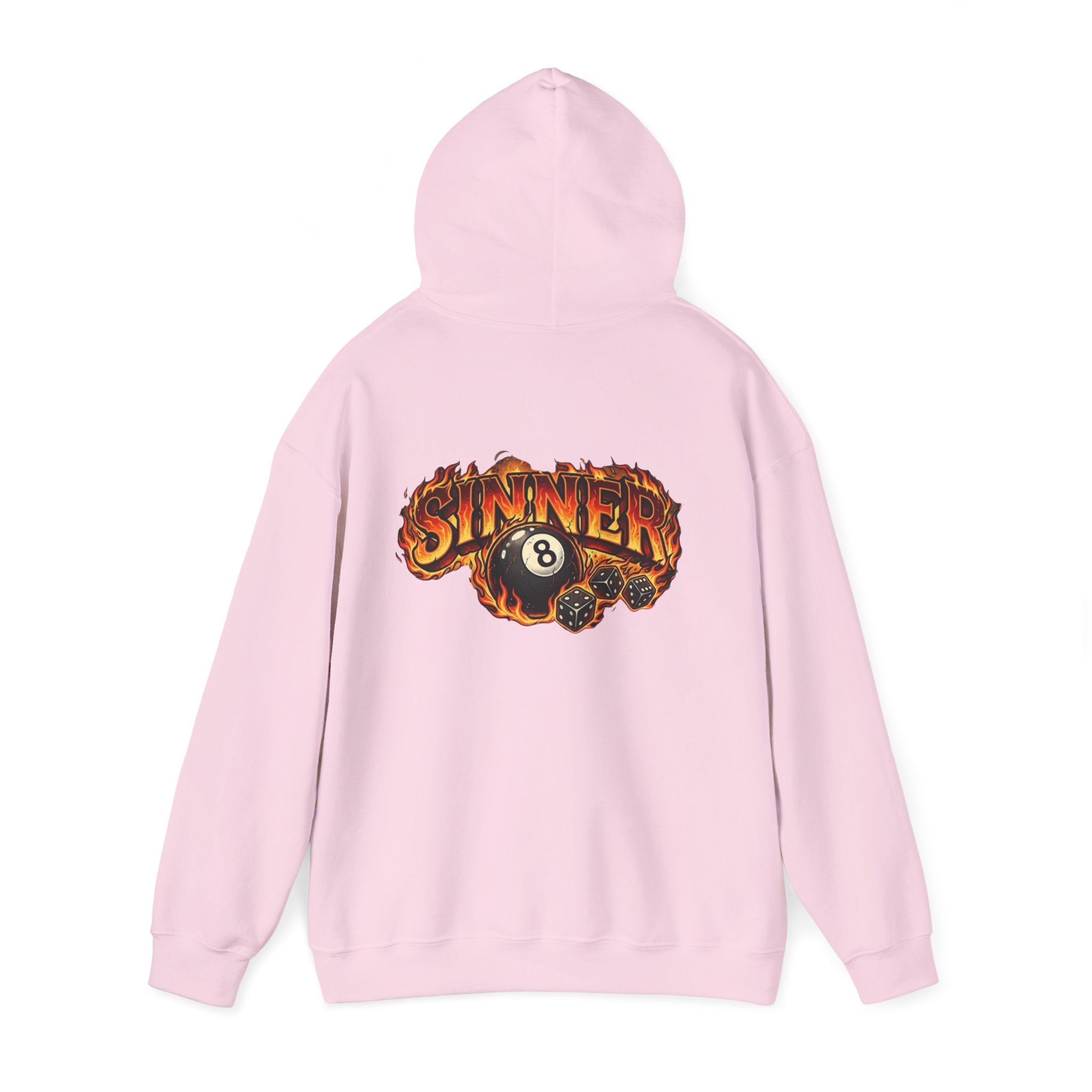Hoodie - 'Sinner' Flaming 8-Ball Graphic Hooded Sweatshirt