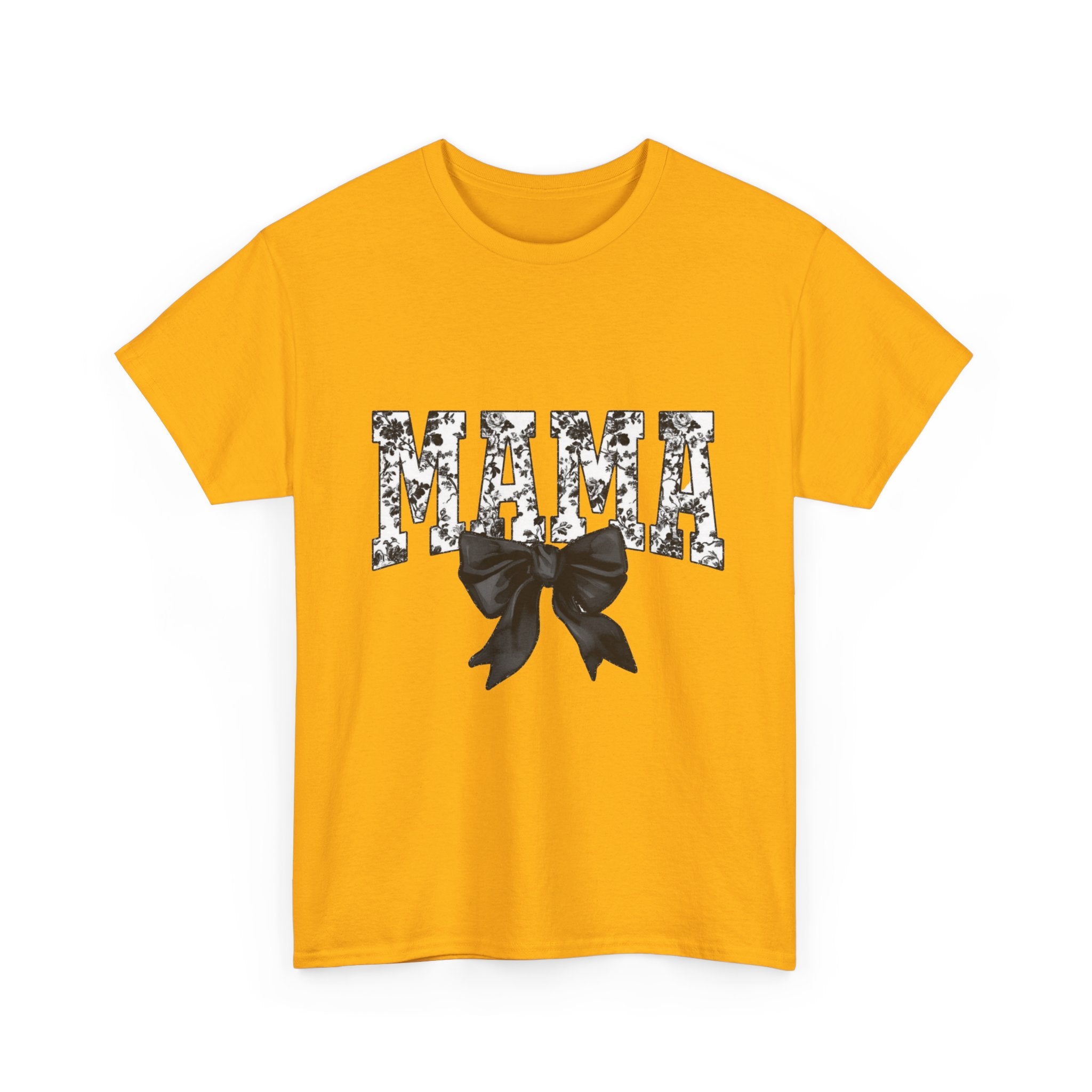 Mama Floral Bow T-Shirt — Floral 'MAMA' Graphic Tee for Moms