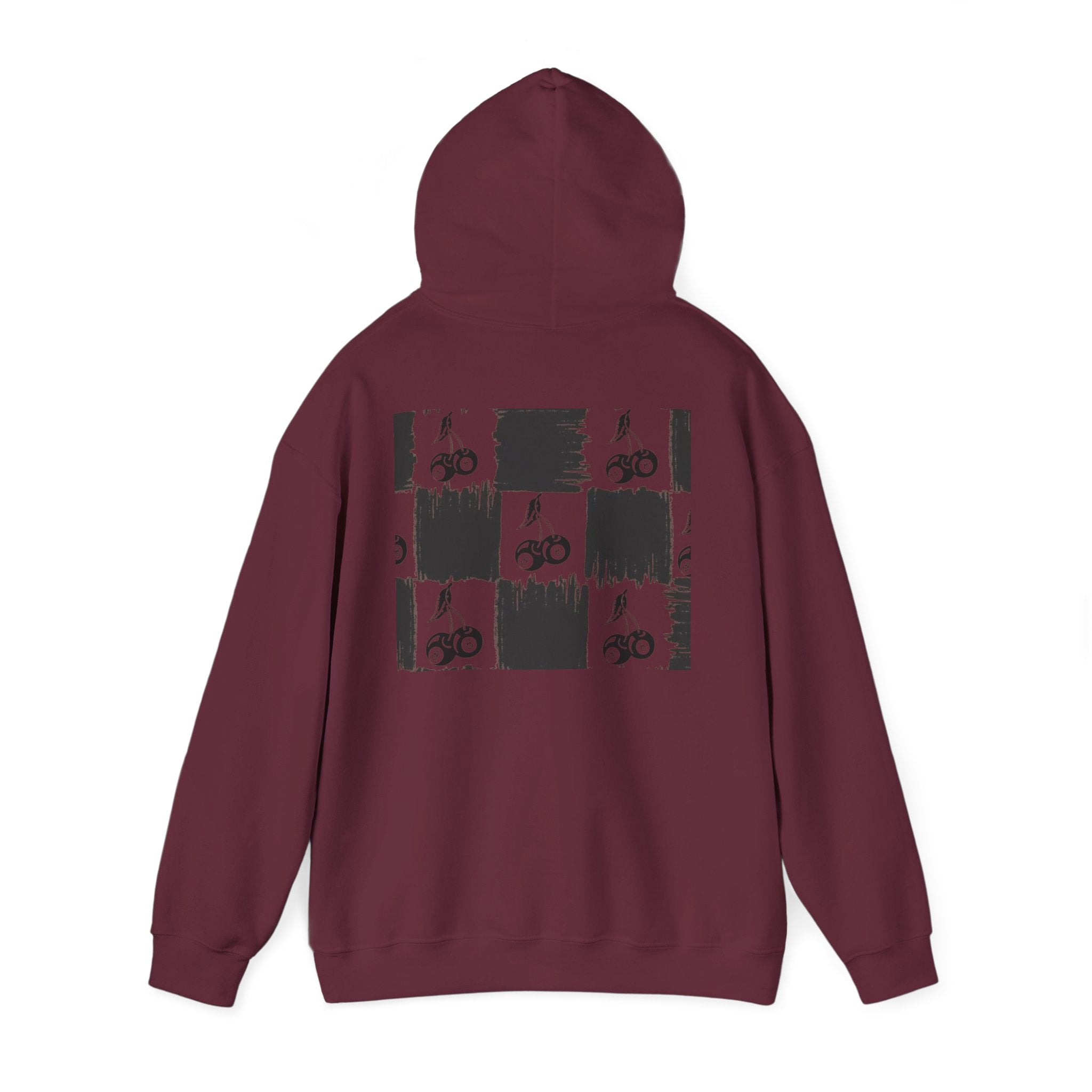 Cherry Checkerboard Hoodie —  Pattern Hooded Sweatshirt