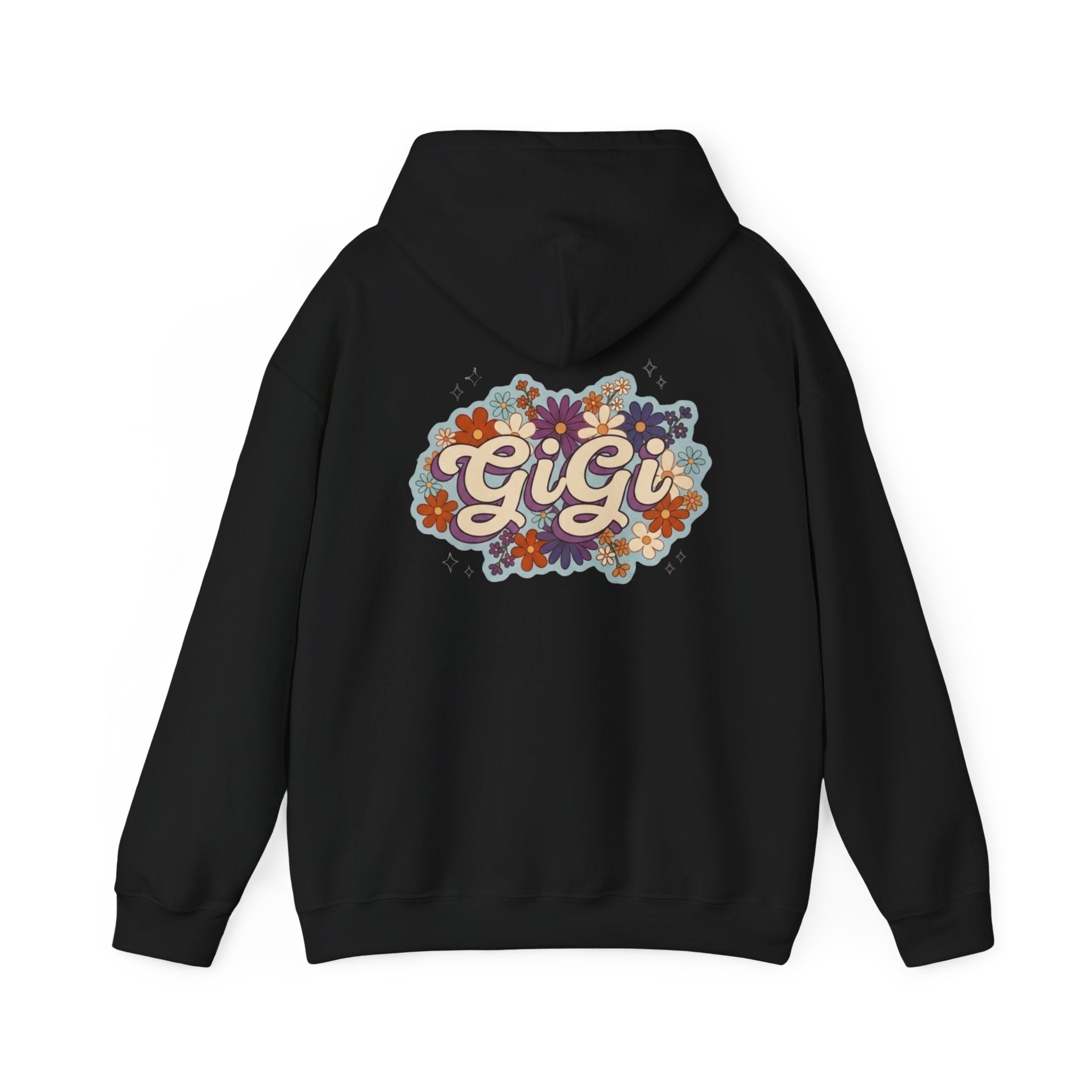Gigi Floral Retro Hoodie — Vintage Script Flower Design