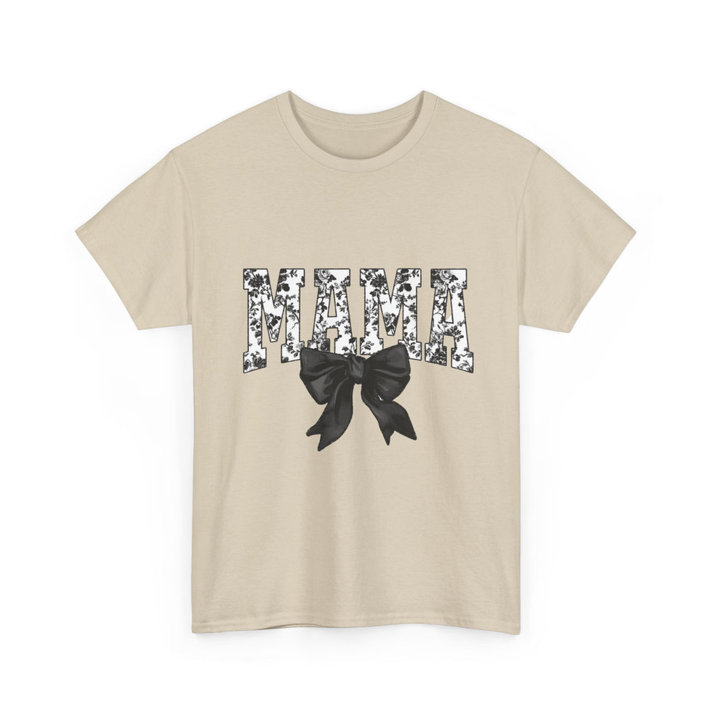 Mama Floral Bow T-Shirt — Floral 'MAMA' Graphic Tee for Moms