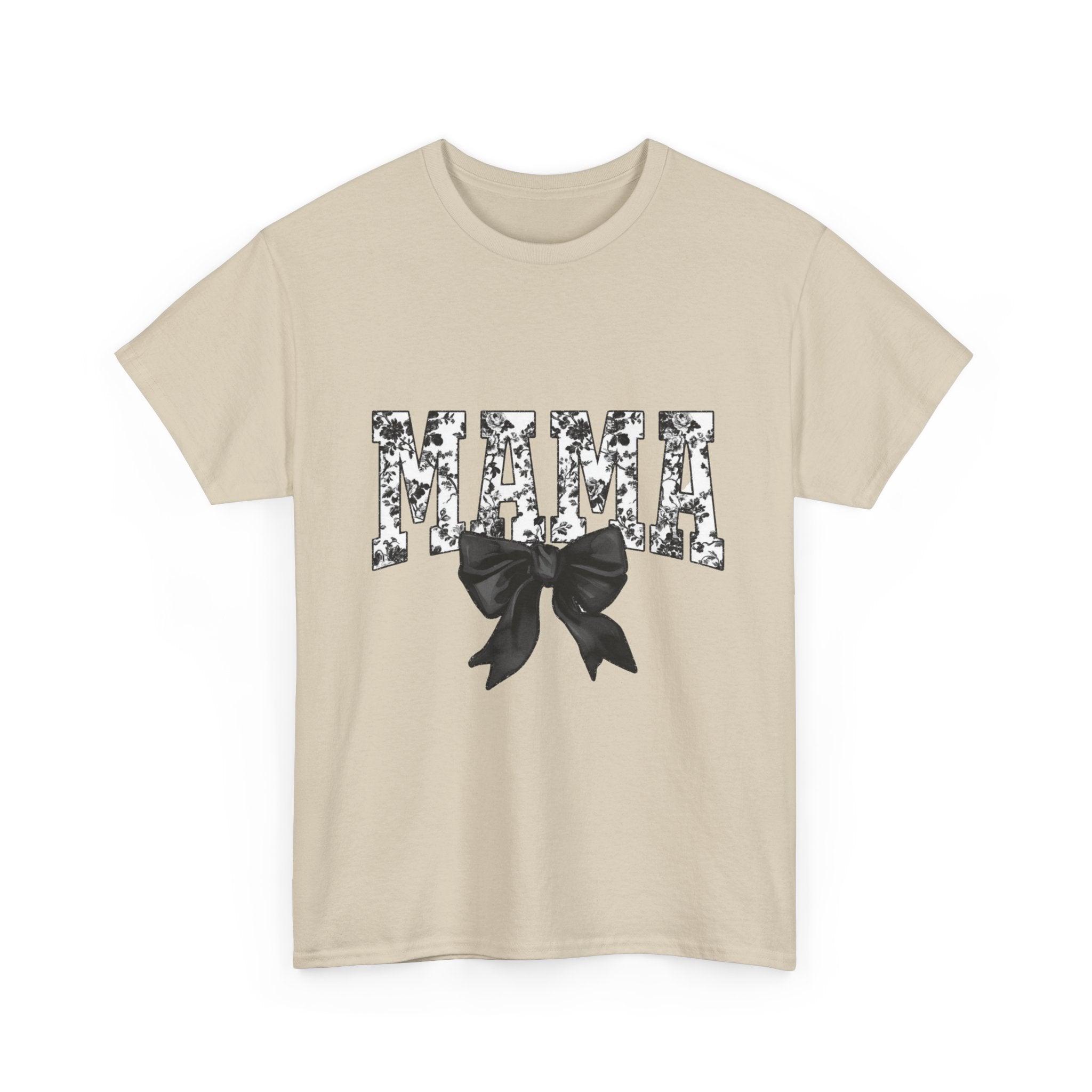 Mama Floral Bow T-Shirt — Floral 'MAMA' Graphic Tee for Moms