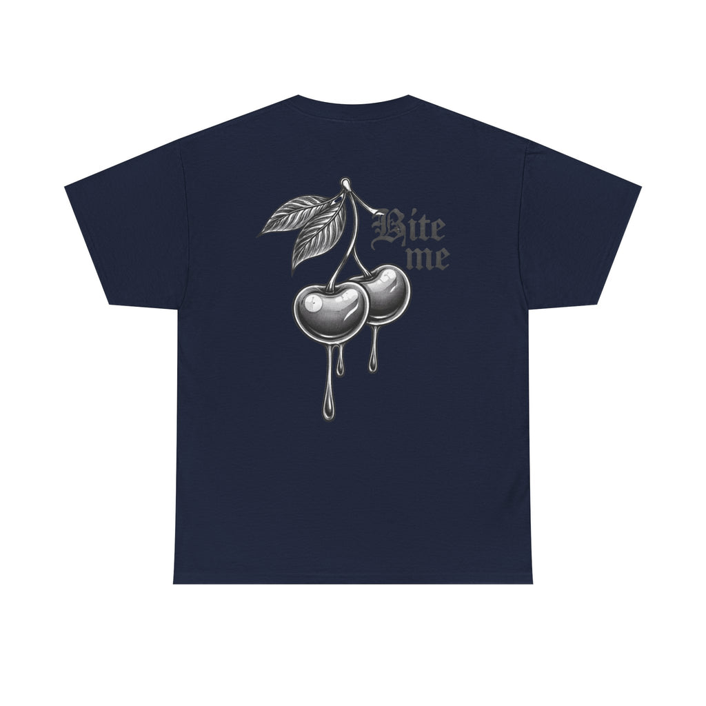 Bite Me Cherry Tee — Dripping Cherry Graphic T-Shirt