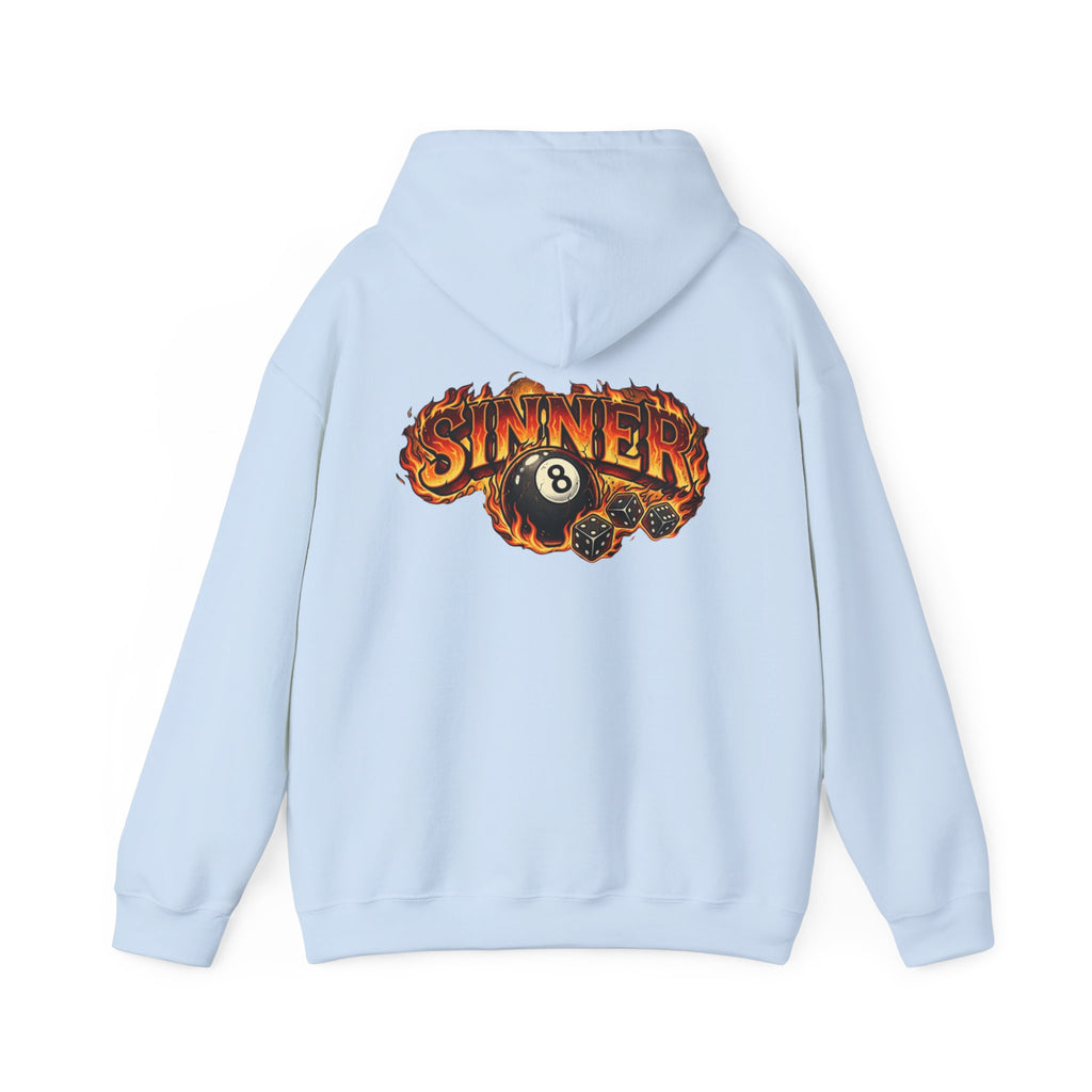Hoodie - 'Sinner' Flaming 8-Ball Graphic Hooded Sweatshirt