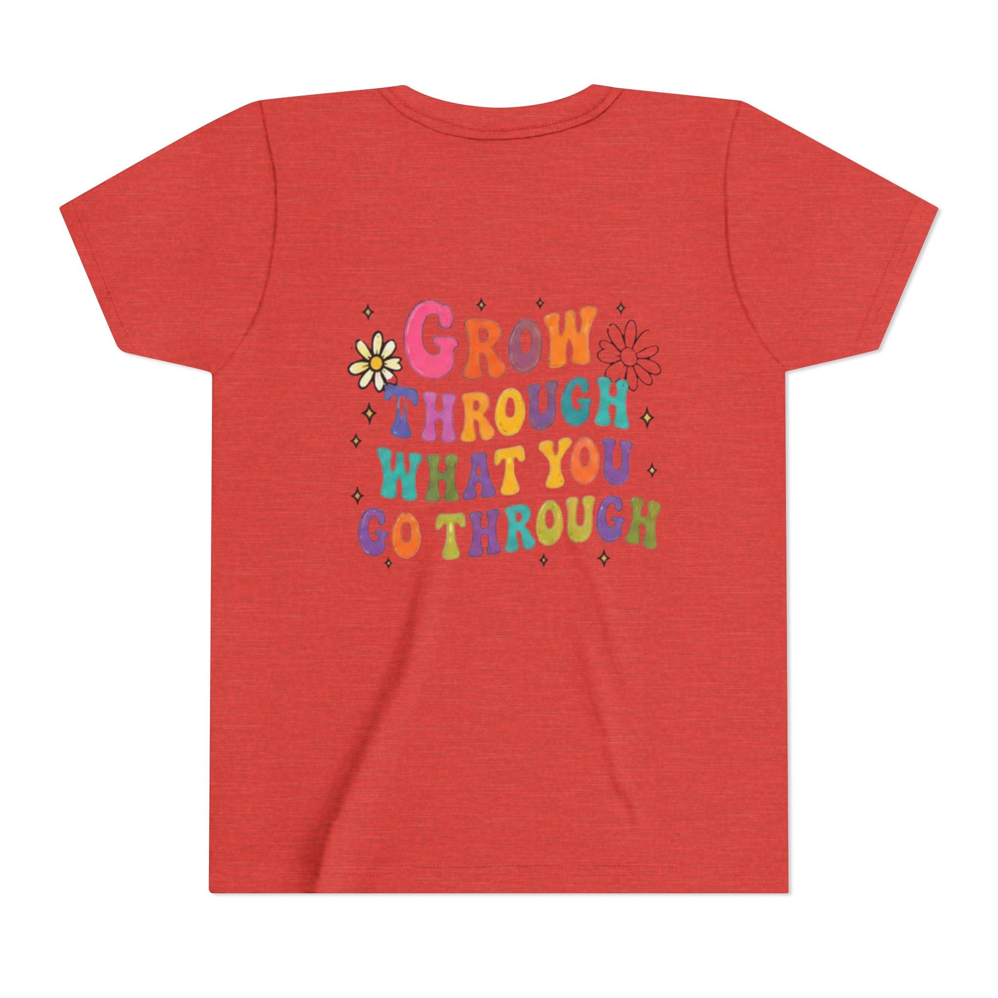 Youth Tee — "Grow Through What You Go Through" Colorful Positive Kids T‑Shirt