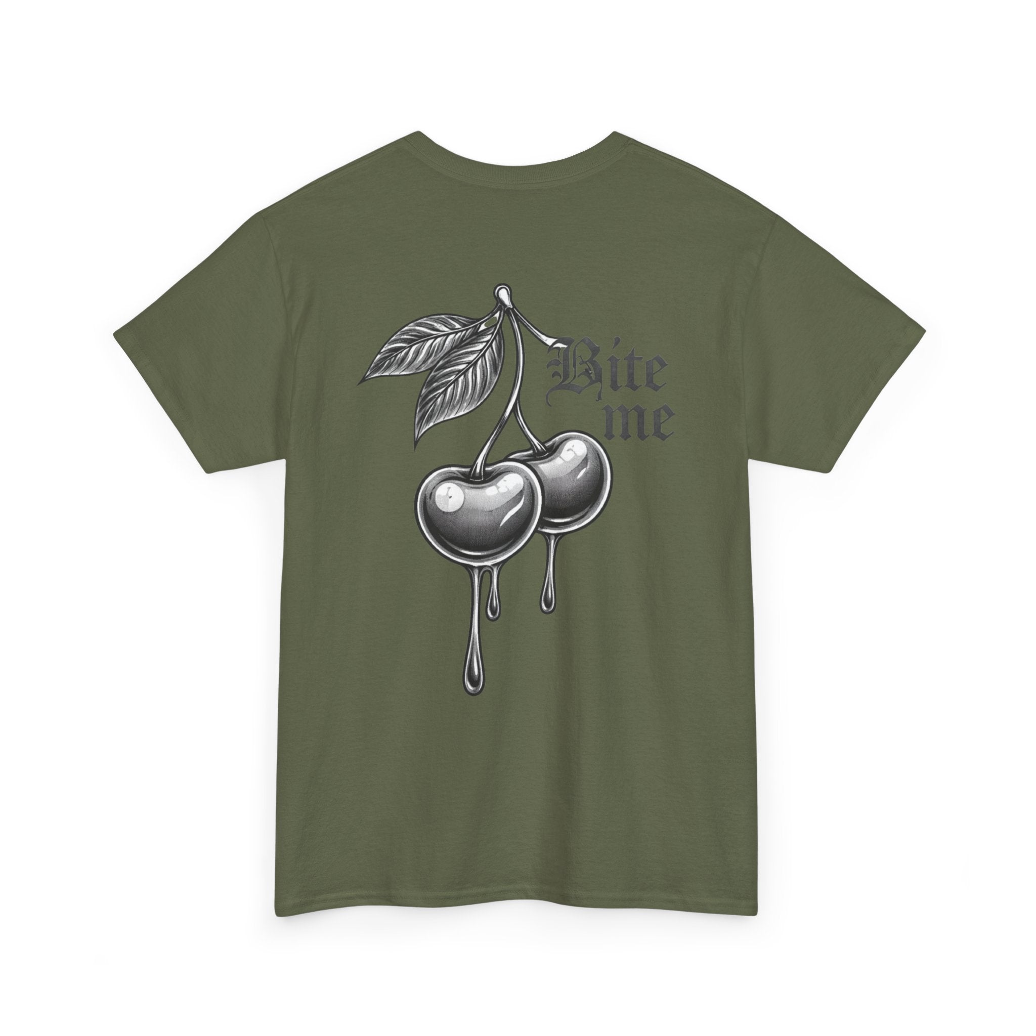 Bite Me Cherry Tee — Dripping Cherry Graphic T-Shirt