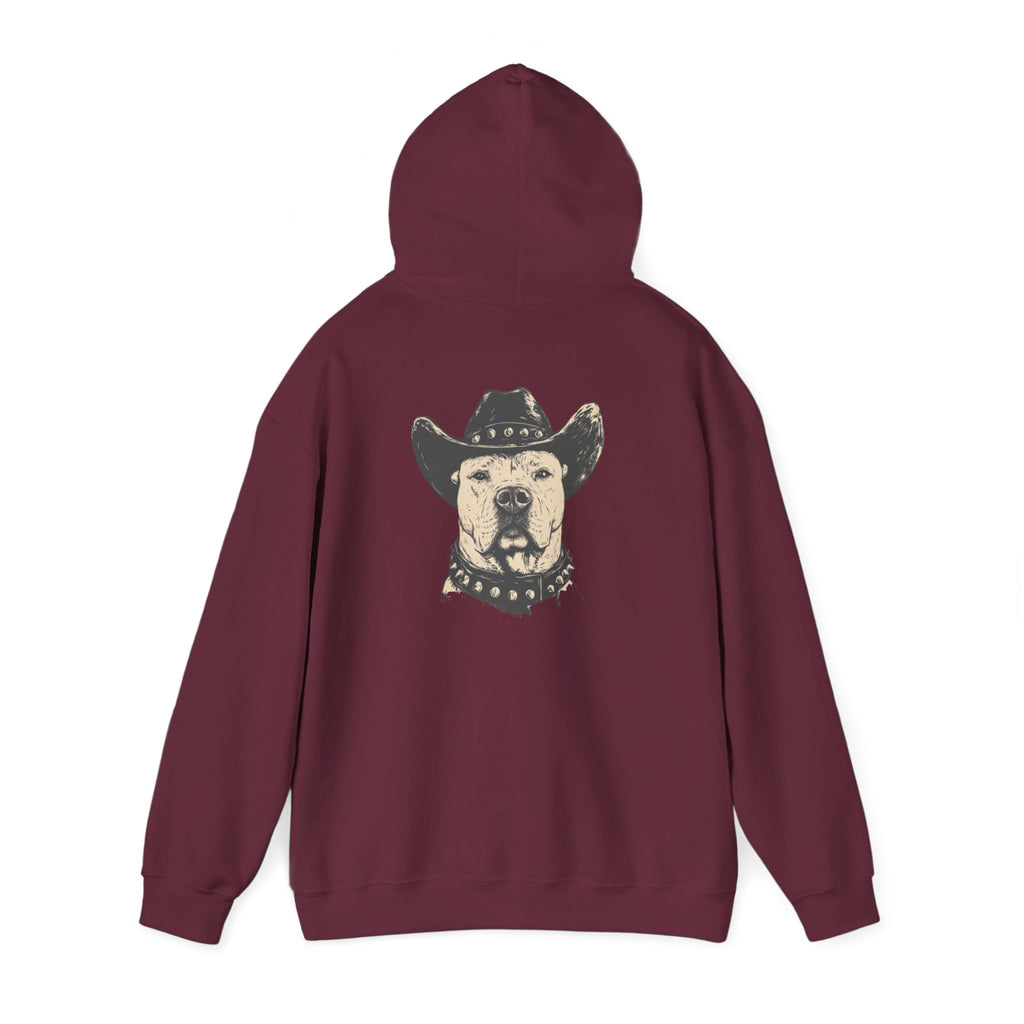 Cowboy Dog Hoodie — Western Pitbull Graphic Hooded Sweatshirt