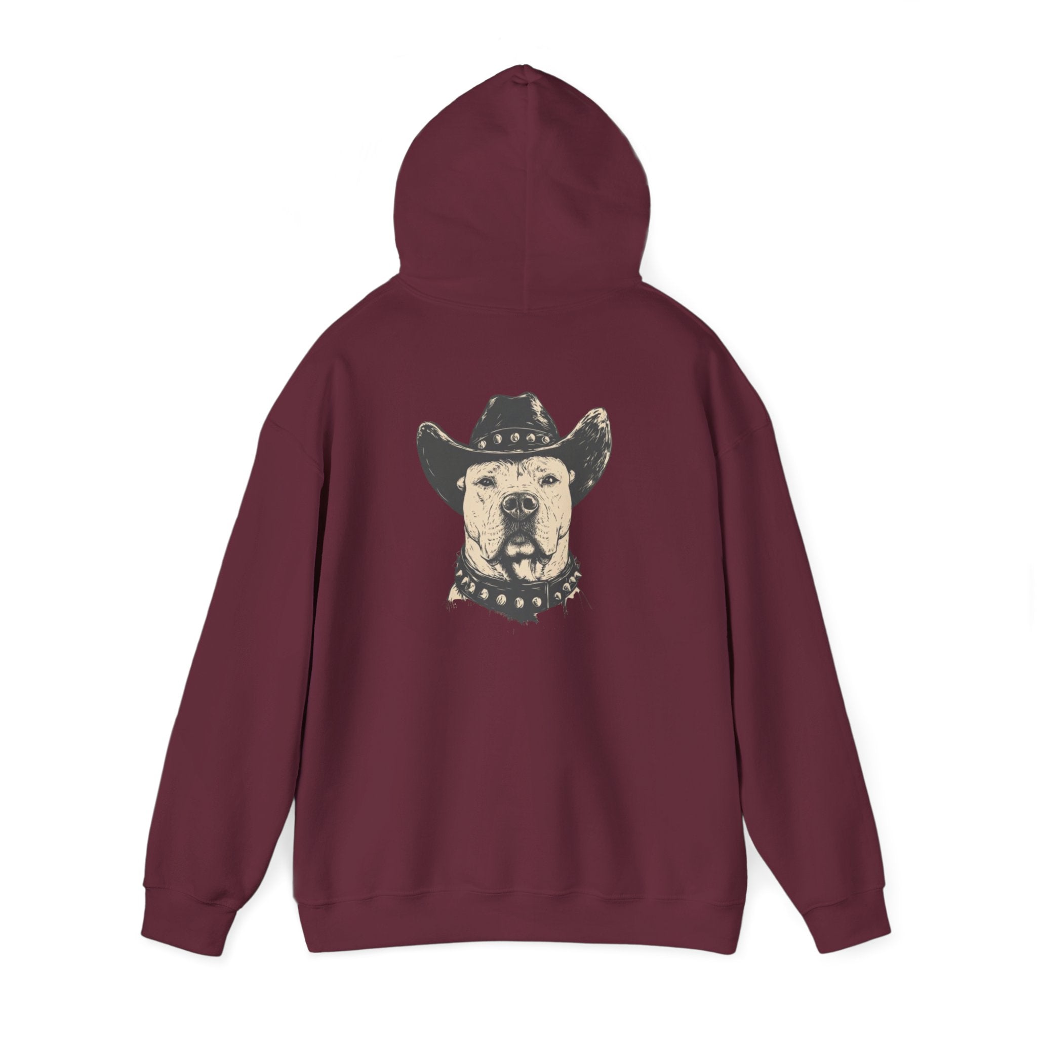 Cowboy Dog Hoodie — Western Pitbull Graphic Hooded Sweatshirt