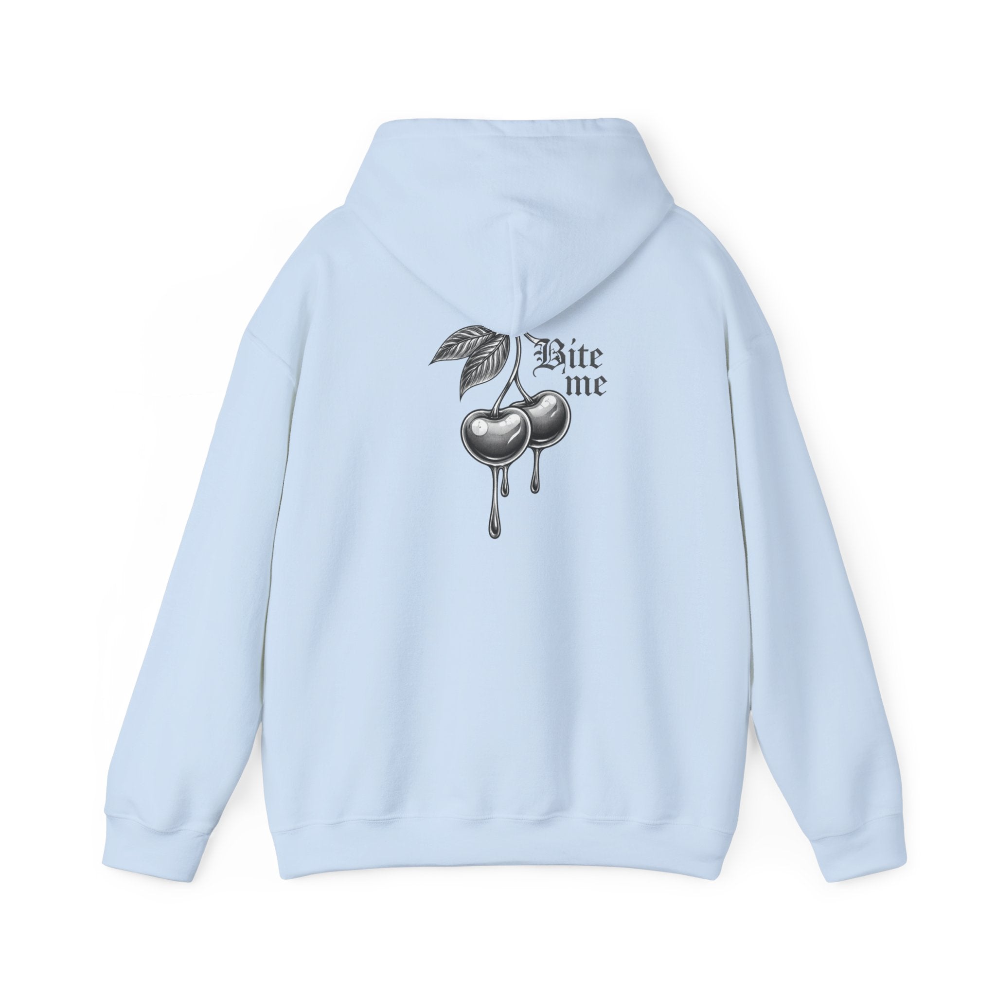 Hoodie - 'Bite Me' Dripping Cherry Graphic Hooded Sweatshirt