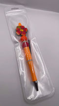 Orange Flower Bead Pen