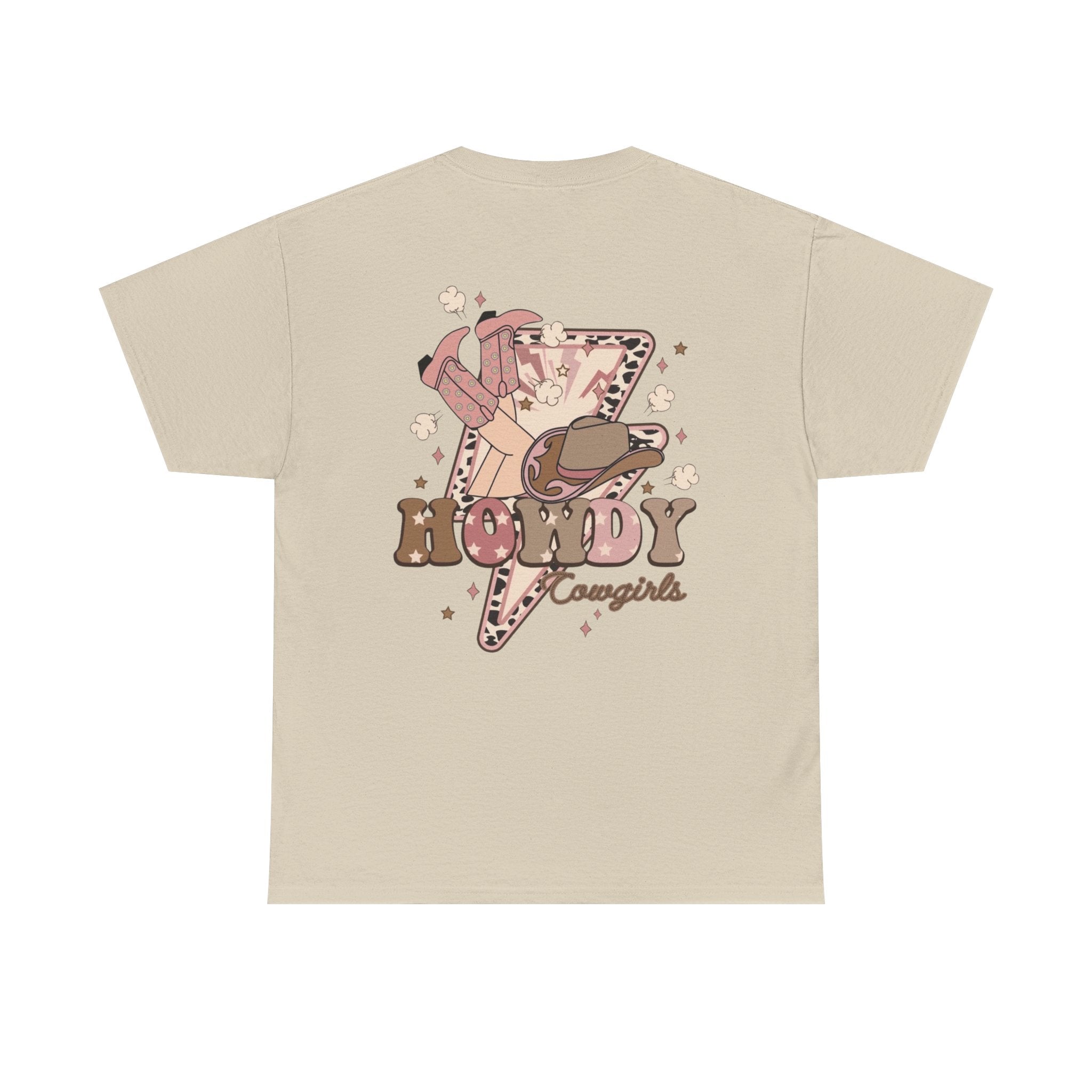 Howdy Cowgirl T-Shirt — Retro Western Lightning Cowgirl Graphic Tee