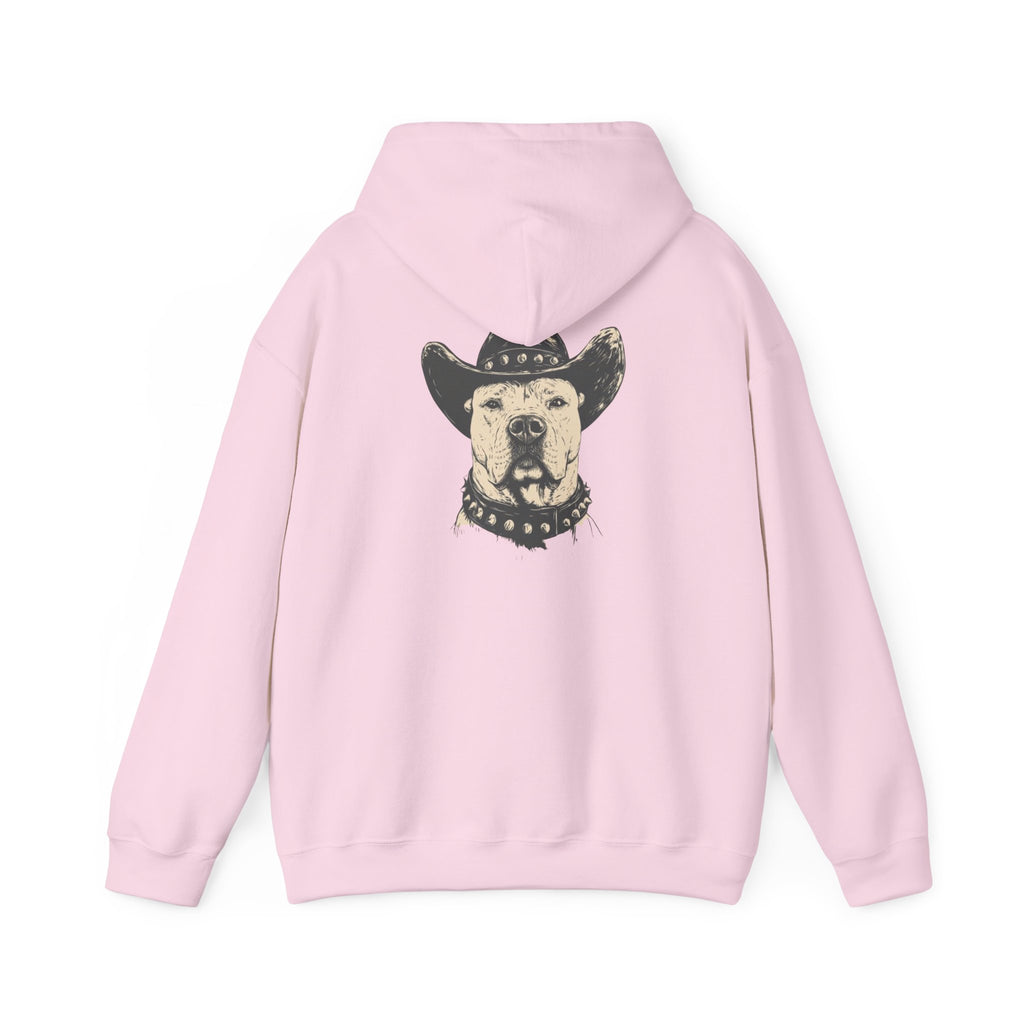 Cowboy Dog Hoodie — Western Pitbull Graphic Hooded Sweatshirt