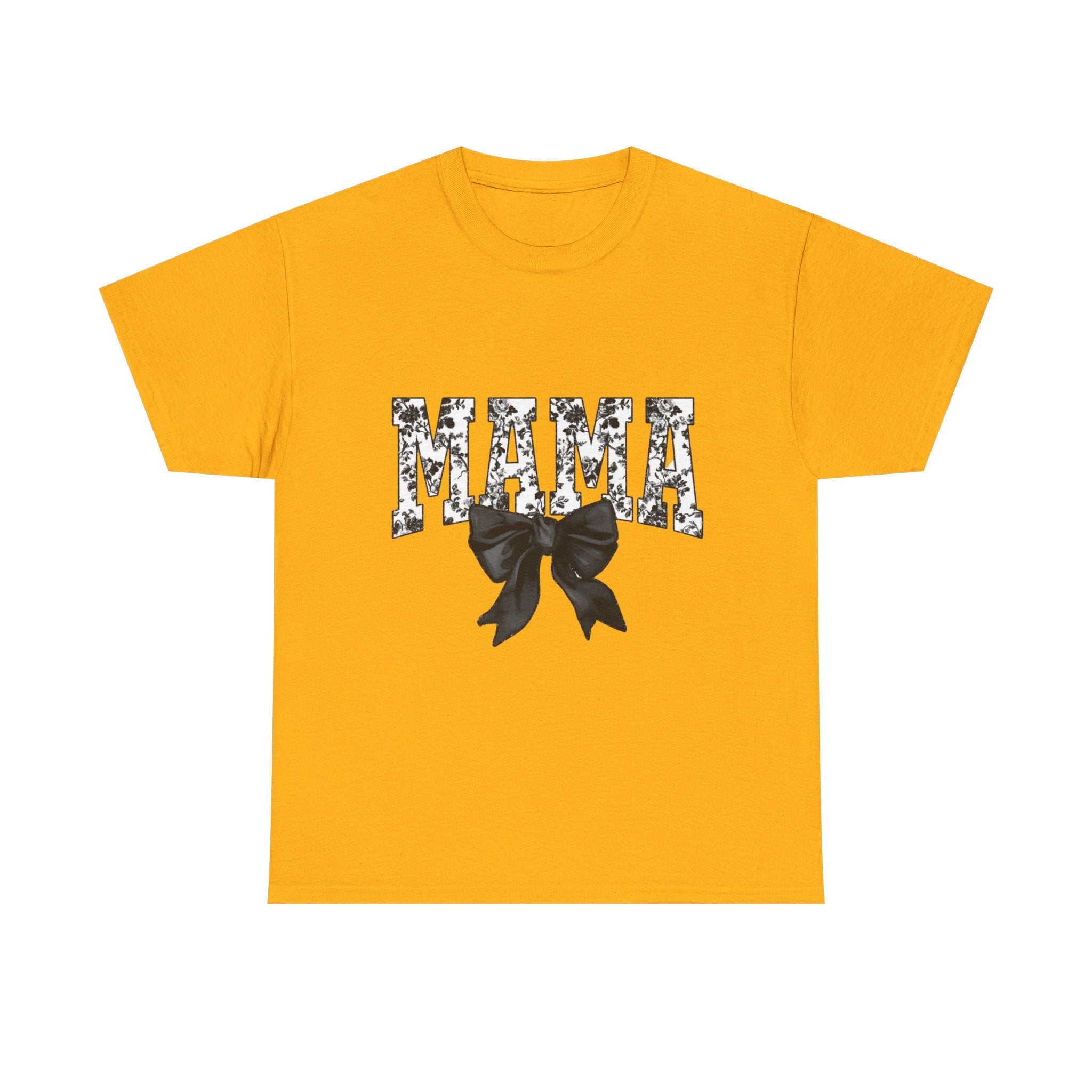 Mama Floral Bow T-Shirt — Floral 'MAMA' Graphic Tee for Moms