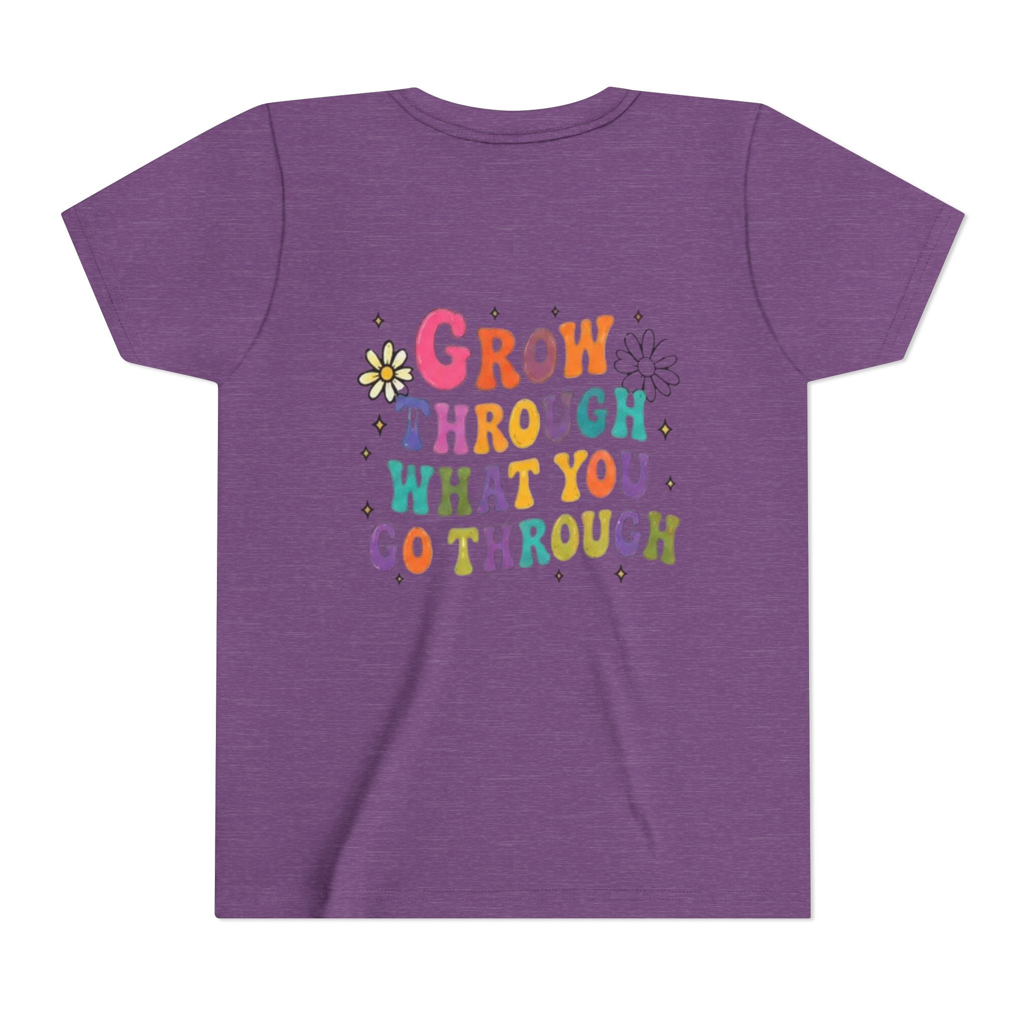 Youth Tee — "Grow Through What You Go Through" Colorful Positive Kids T‑Shirt
