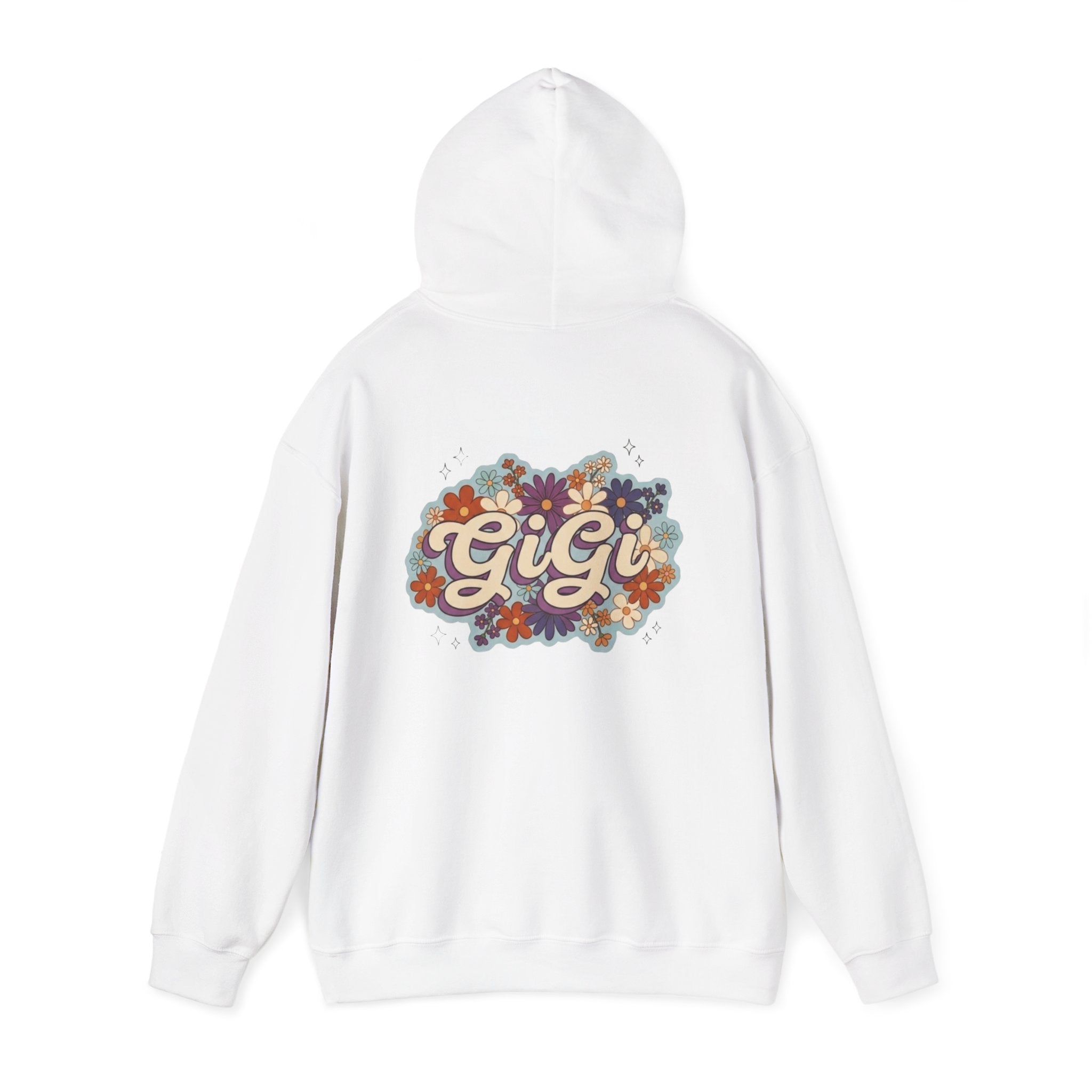 Gigi Floral Retro Hoodie — Vintage Script Flower Design