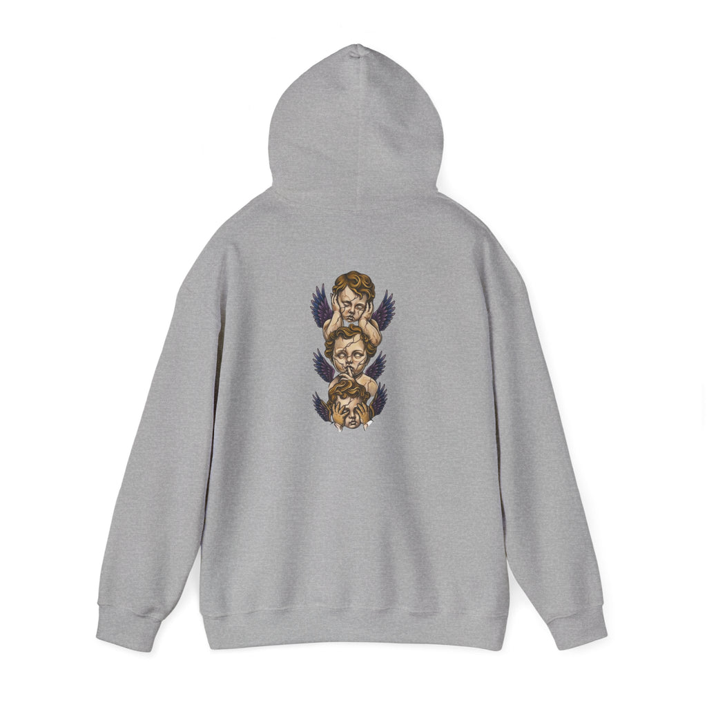 Cherub Faces Hoodie — Vintage Stacked Graphic Pullover