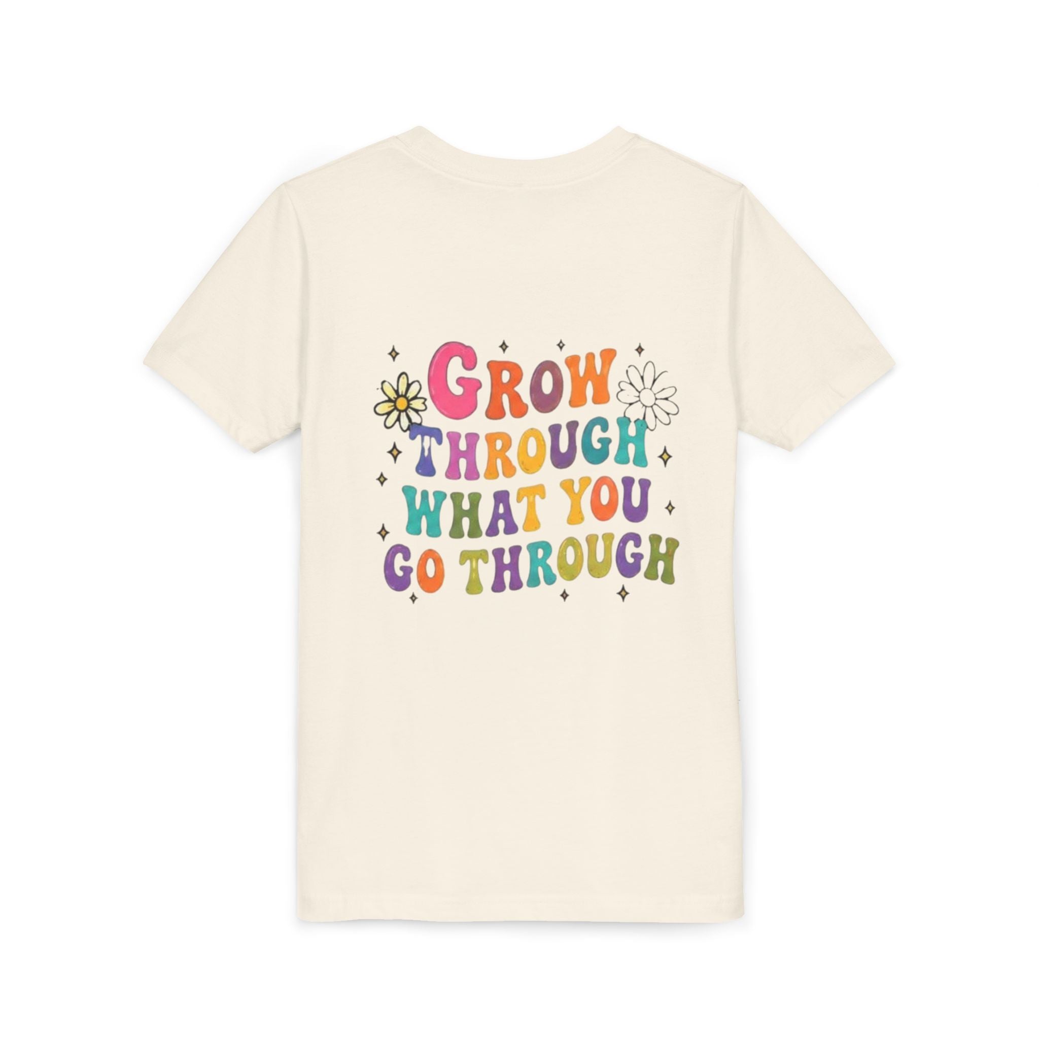Youth Tee — "Grow Through What You Go Through" Colorful Positive Kids T‑Shirt